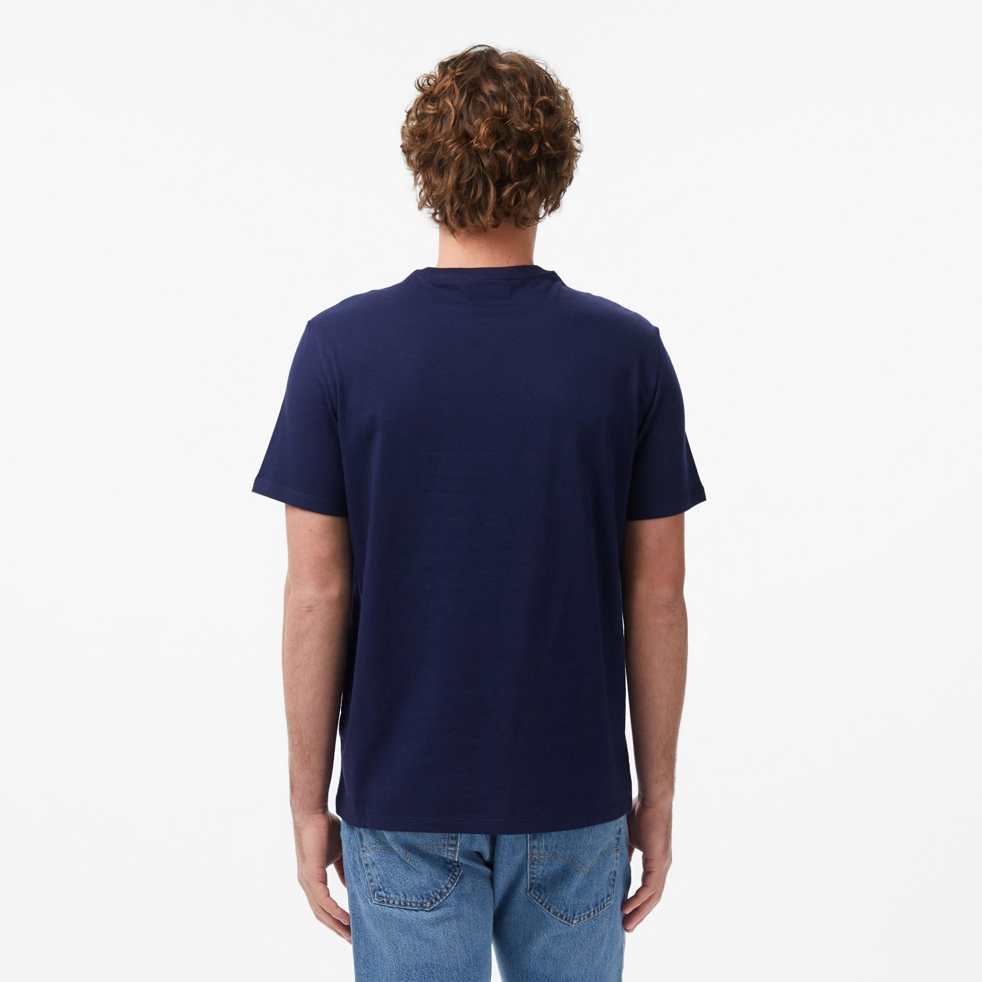 Calvin Klein Badge 30S Jersey Classic  Erkek Mavi T-Shirt