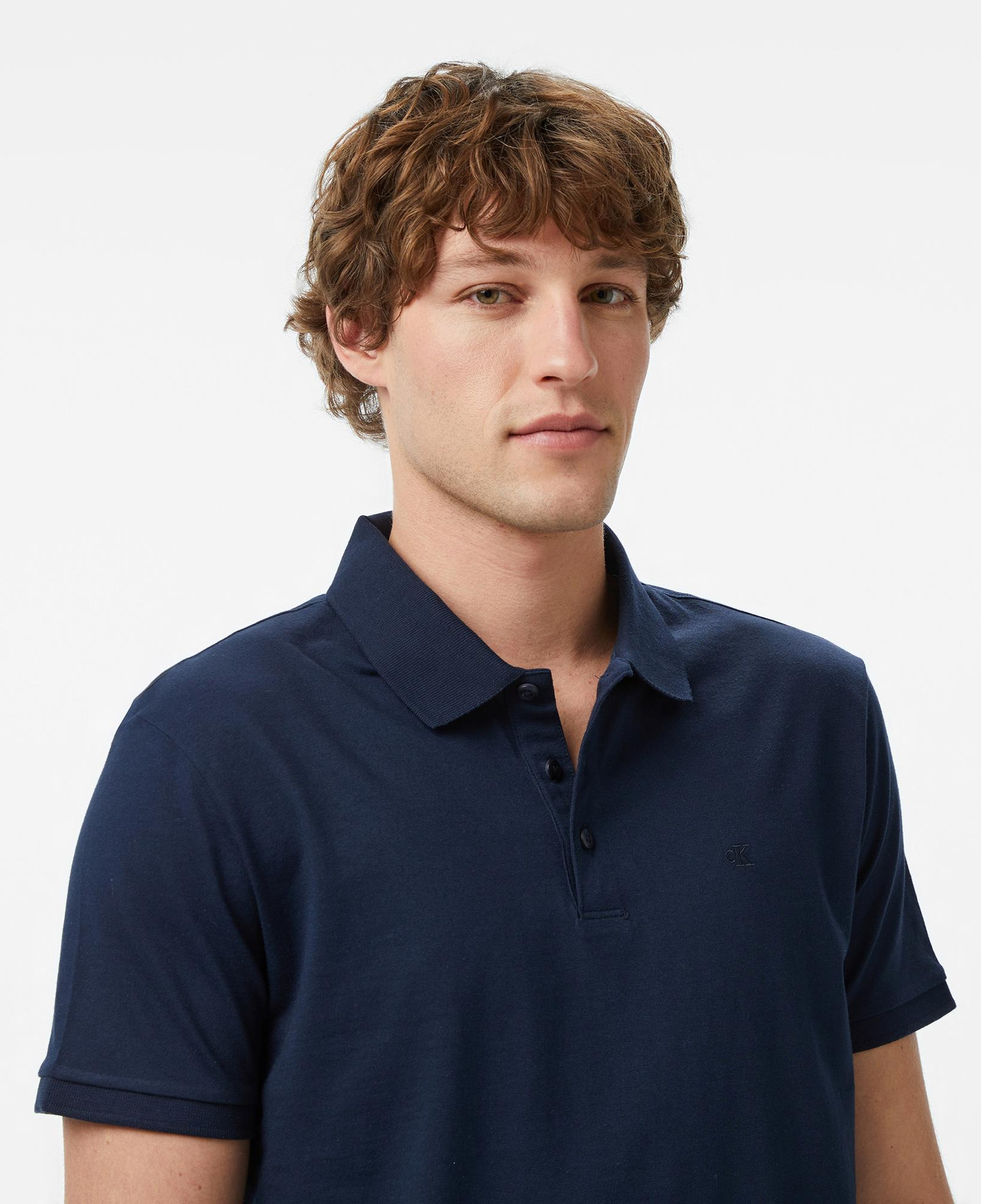 Calvin Klein Classic Monogram Erkek Mavi Polo
