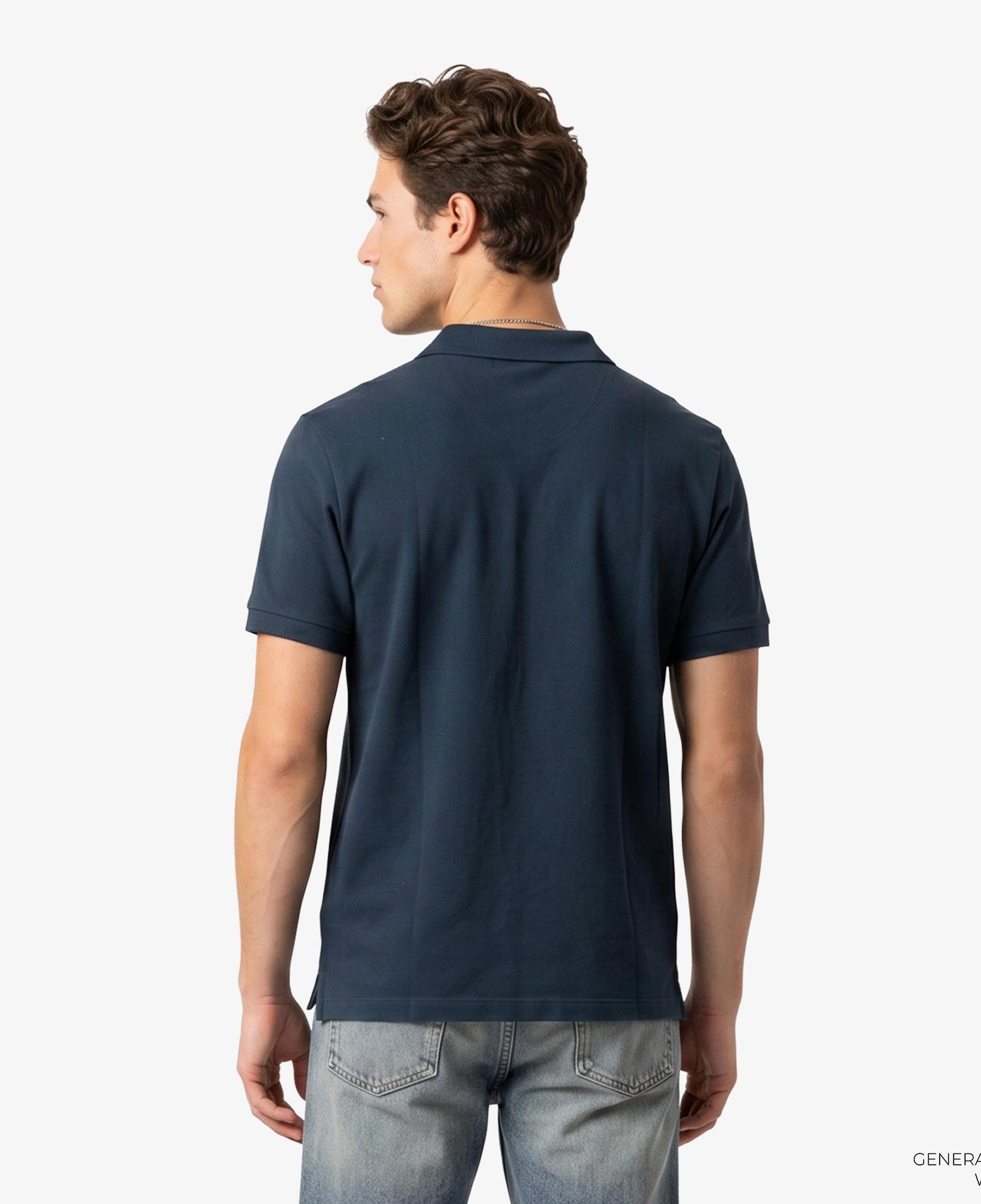 Calvin Klein Open Collar Casual Pique Erkek Mavi Polo