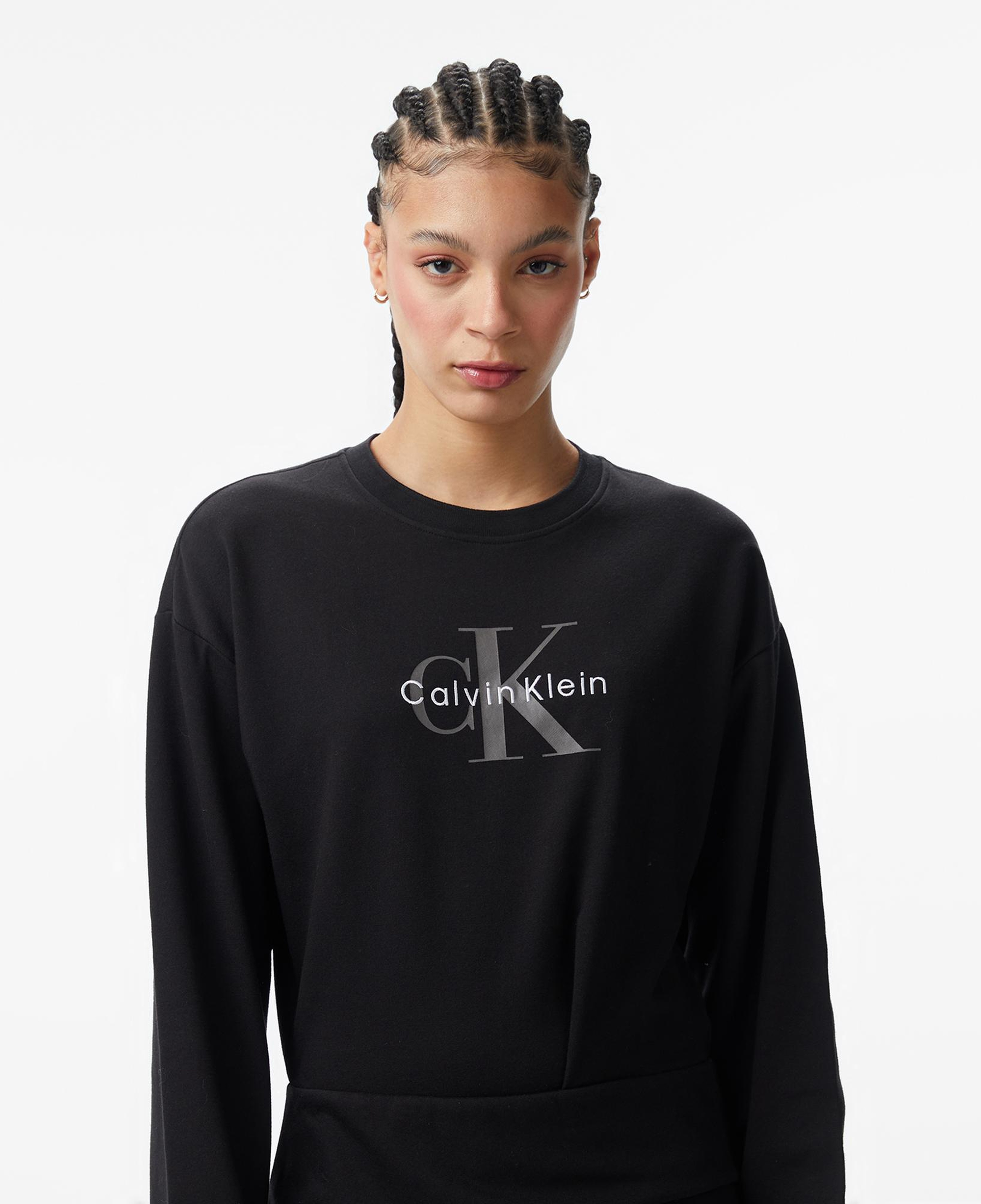 Calvin Klein Monologo Terry Crew Fashion Kadın Siyah Elbise