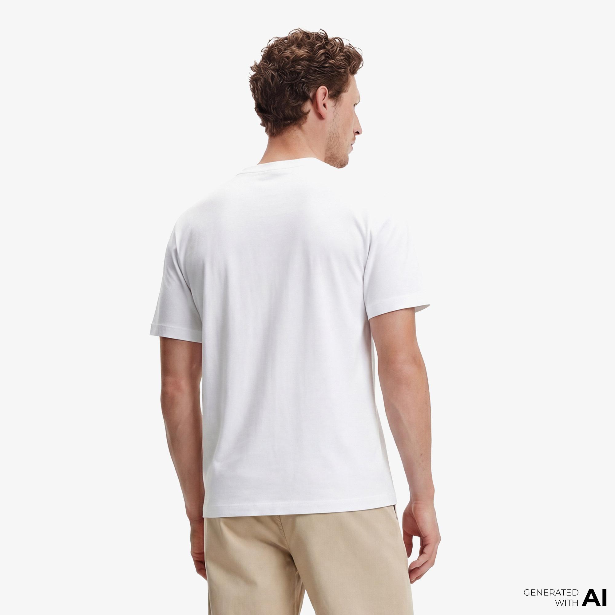 Calvin Klein Relaxed Fit Graphic Erkek Beyaz T-Shirt