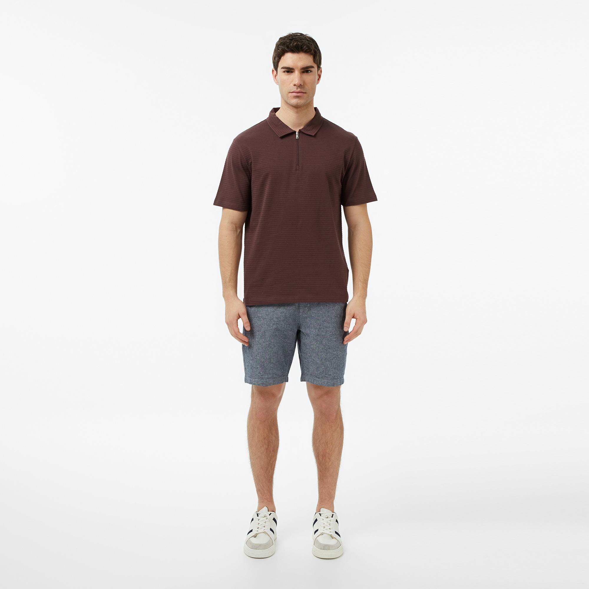 Nautica Erkek Kahverengi Regular Fit Çizgili Polo Yaka T-Shirt