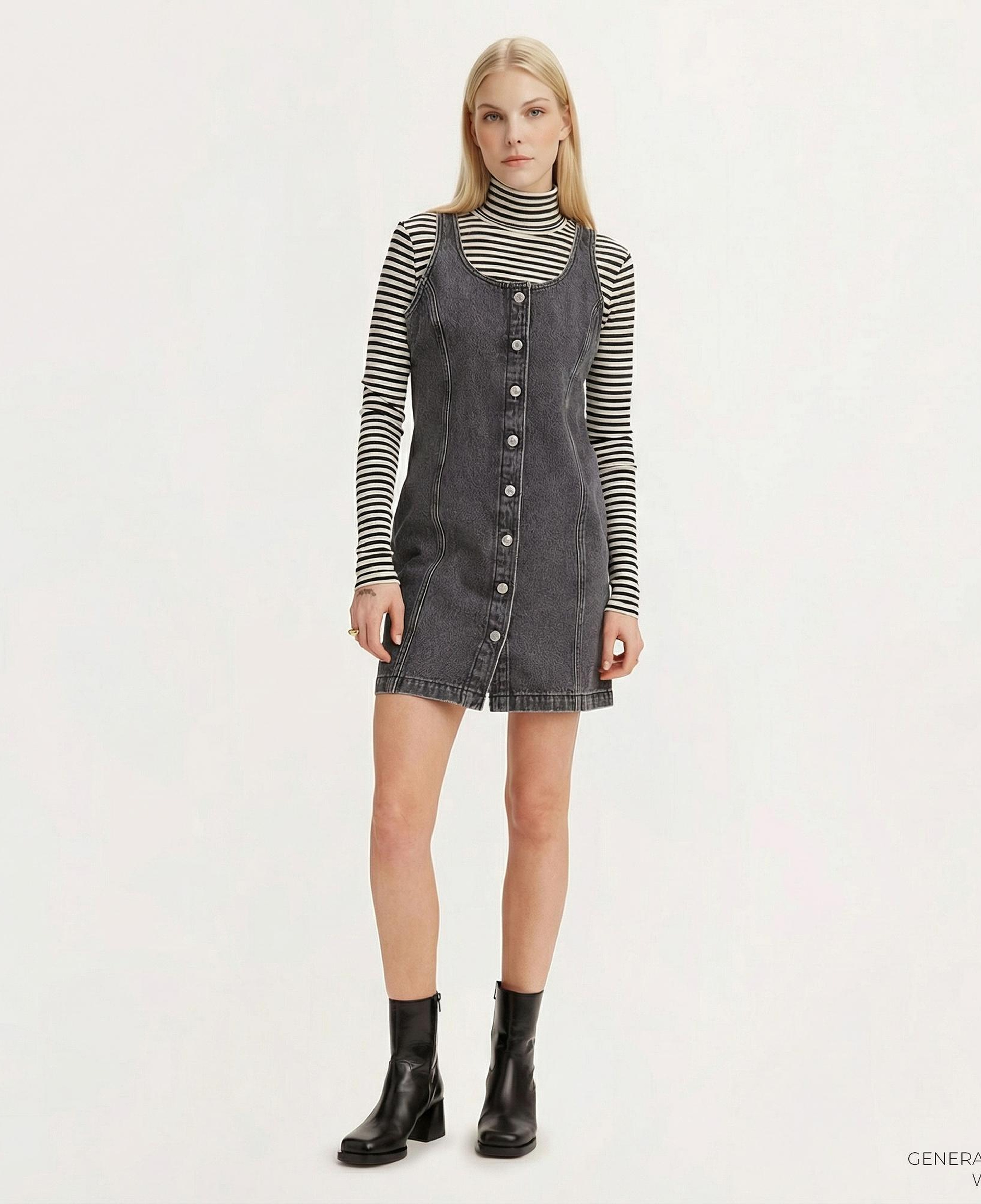 Levi's Tuli Denim Mini Dress Kadın Gri Elbise