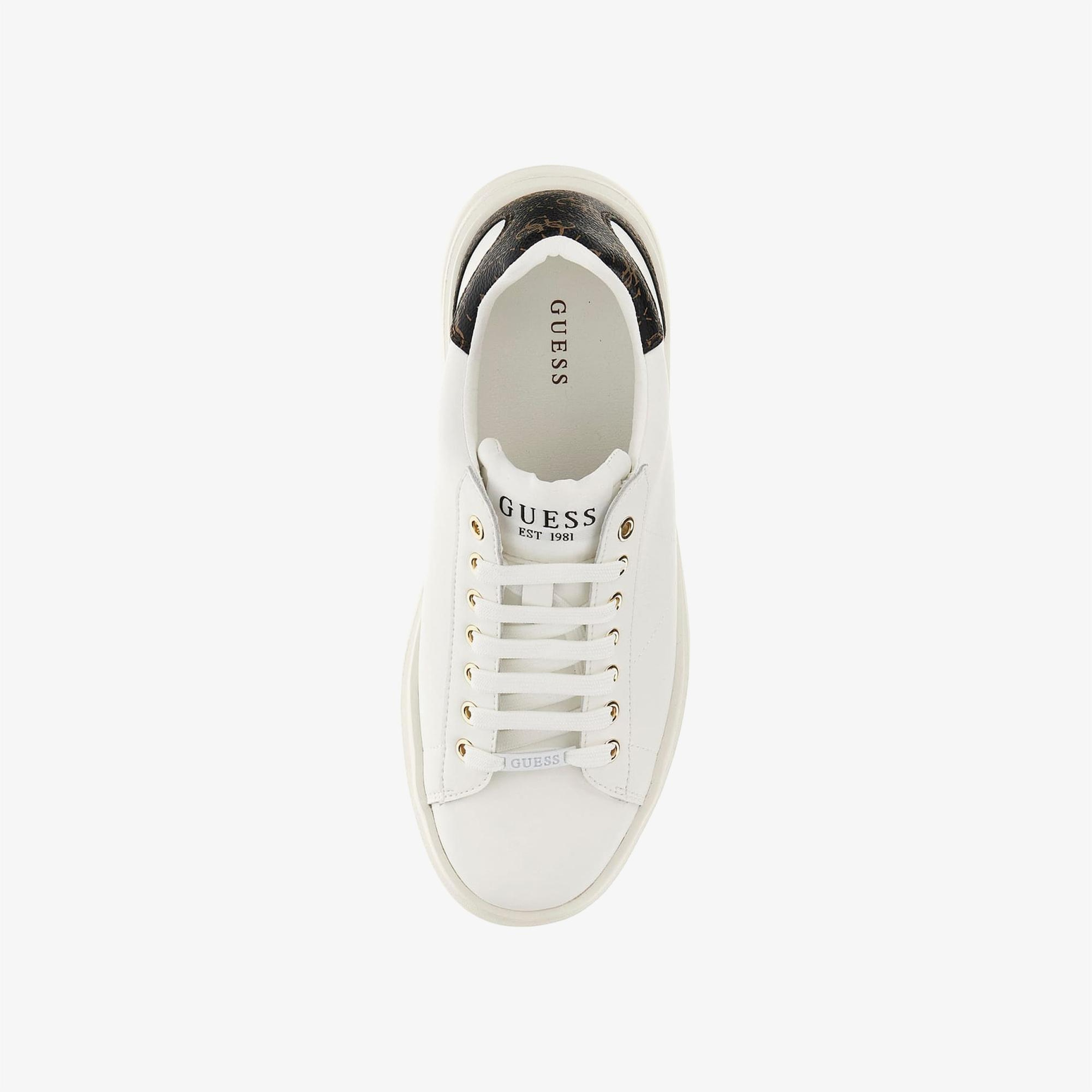 Guess Elbina Logo Kadın Beyaz Sneaker