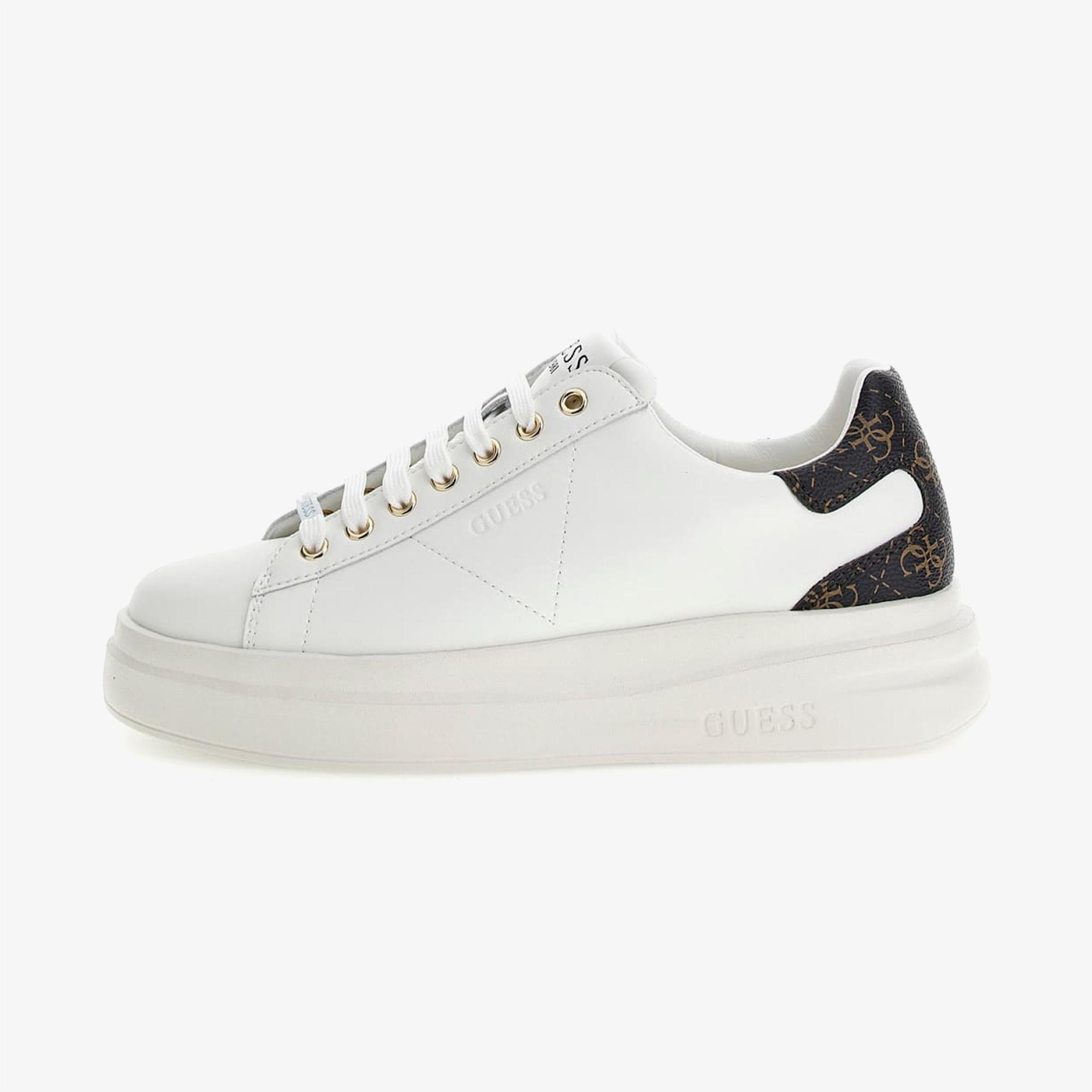 Guess Elbina Logo Kadın Beyaz Sneaker