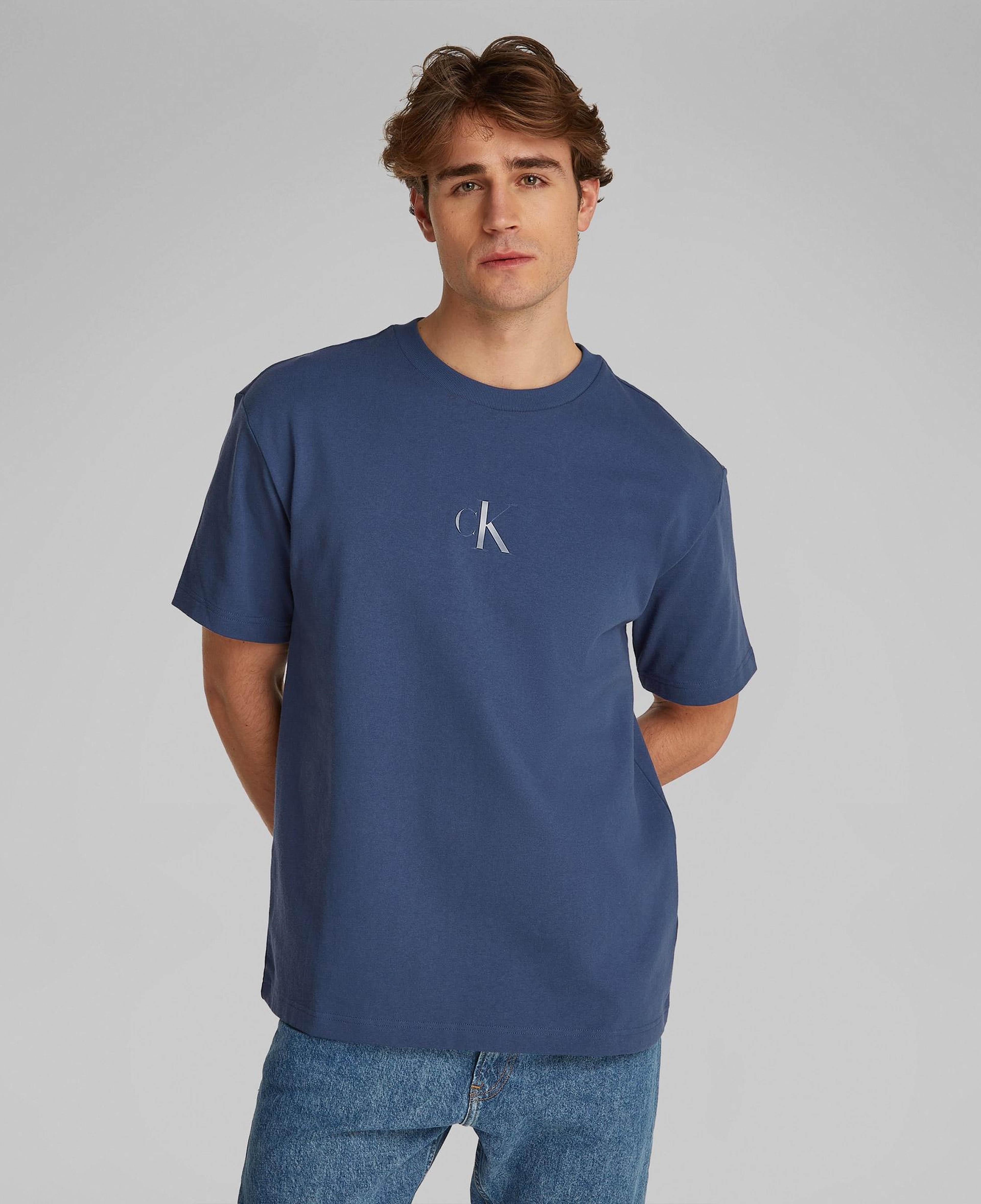 Calvin Klein Rel Liquid Monologo Erkek Mavi T-Shirt
