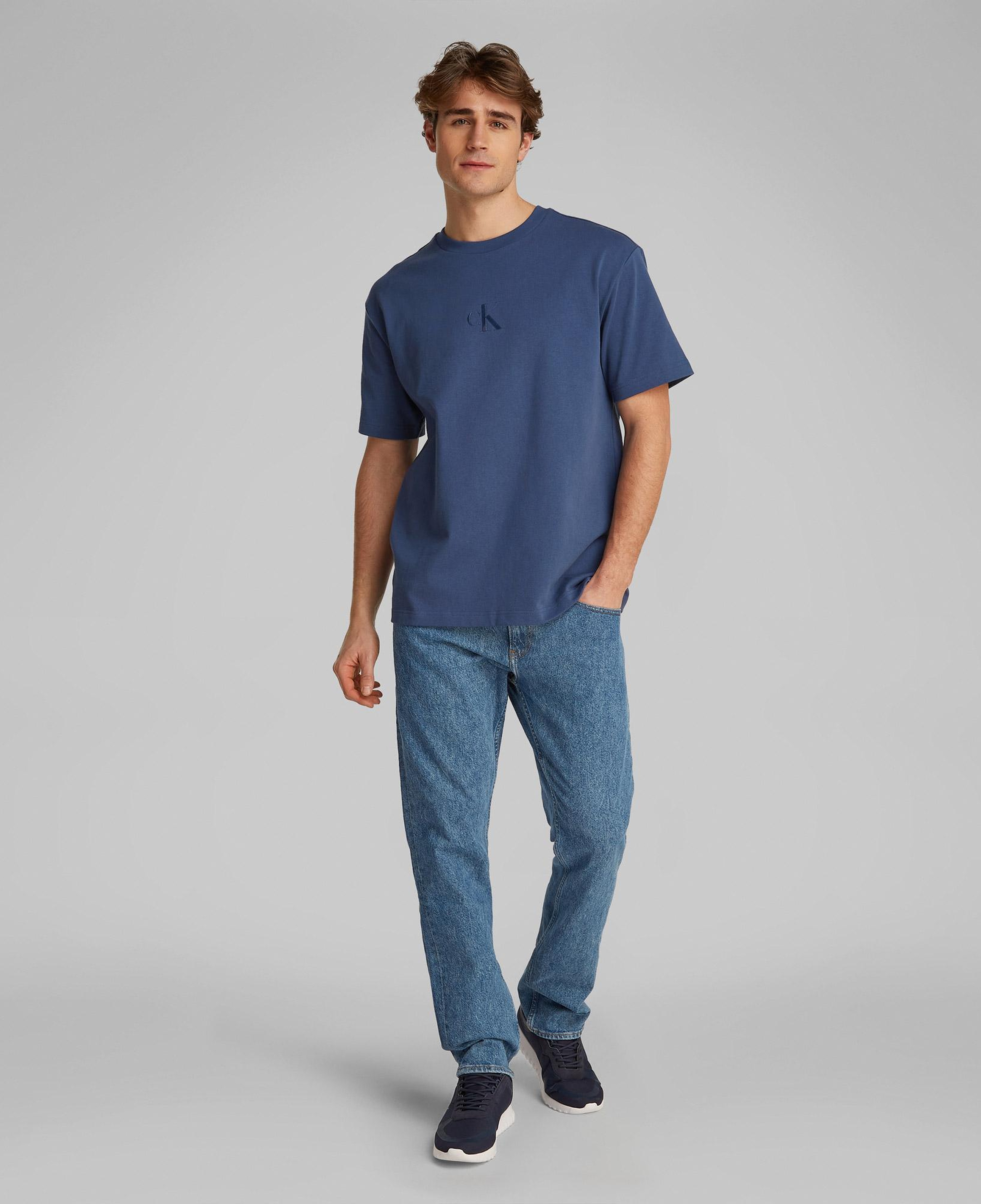 Calvin Klein Rel Liquid Monologo Erkek Mavi T-Shirt