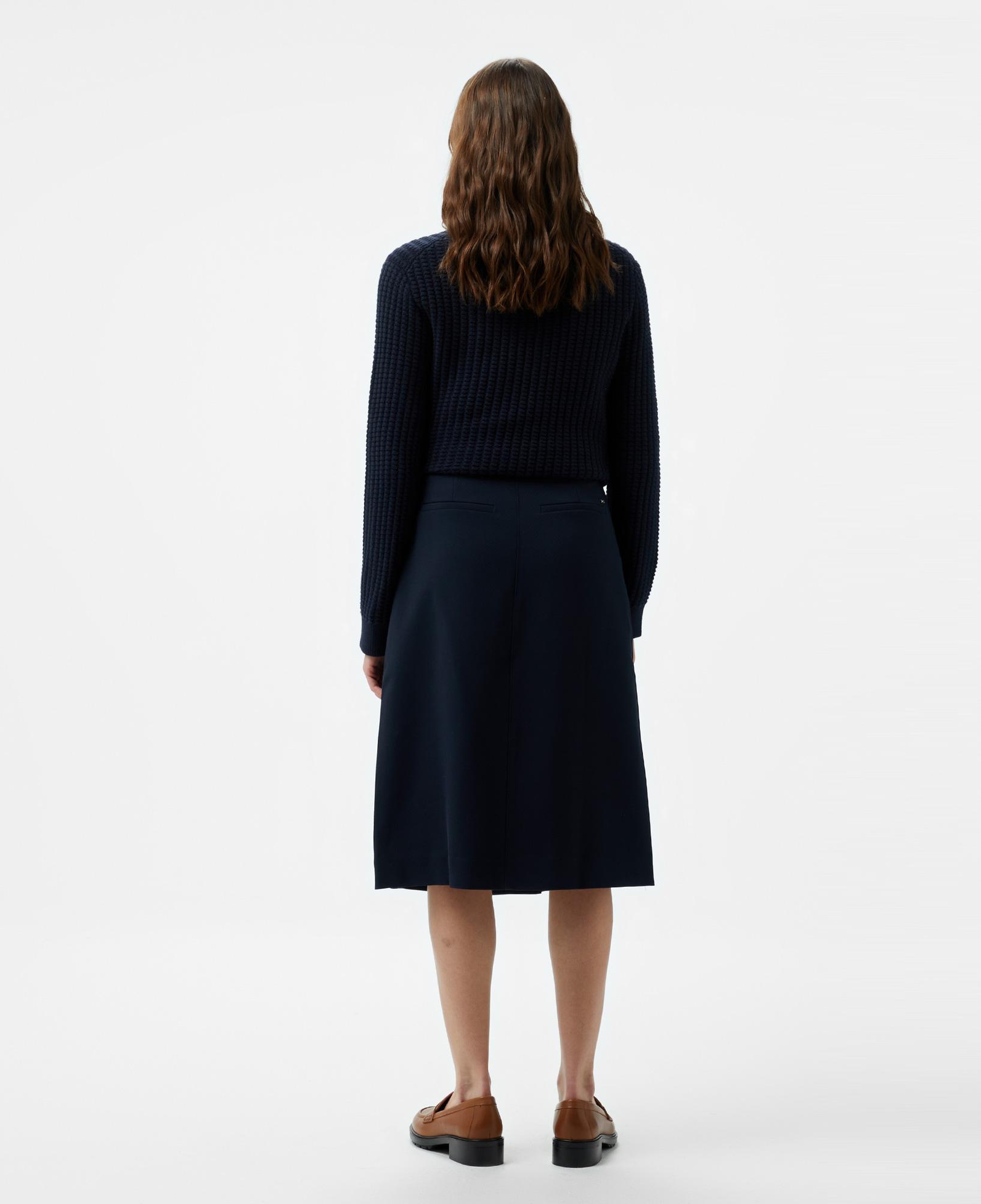 Tommy Hilfiger Gold Button Twill Midi Kadın Mavi Etek