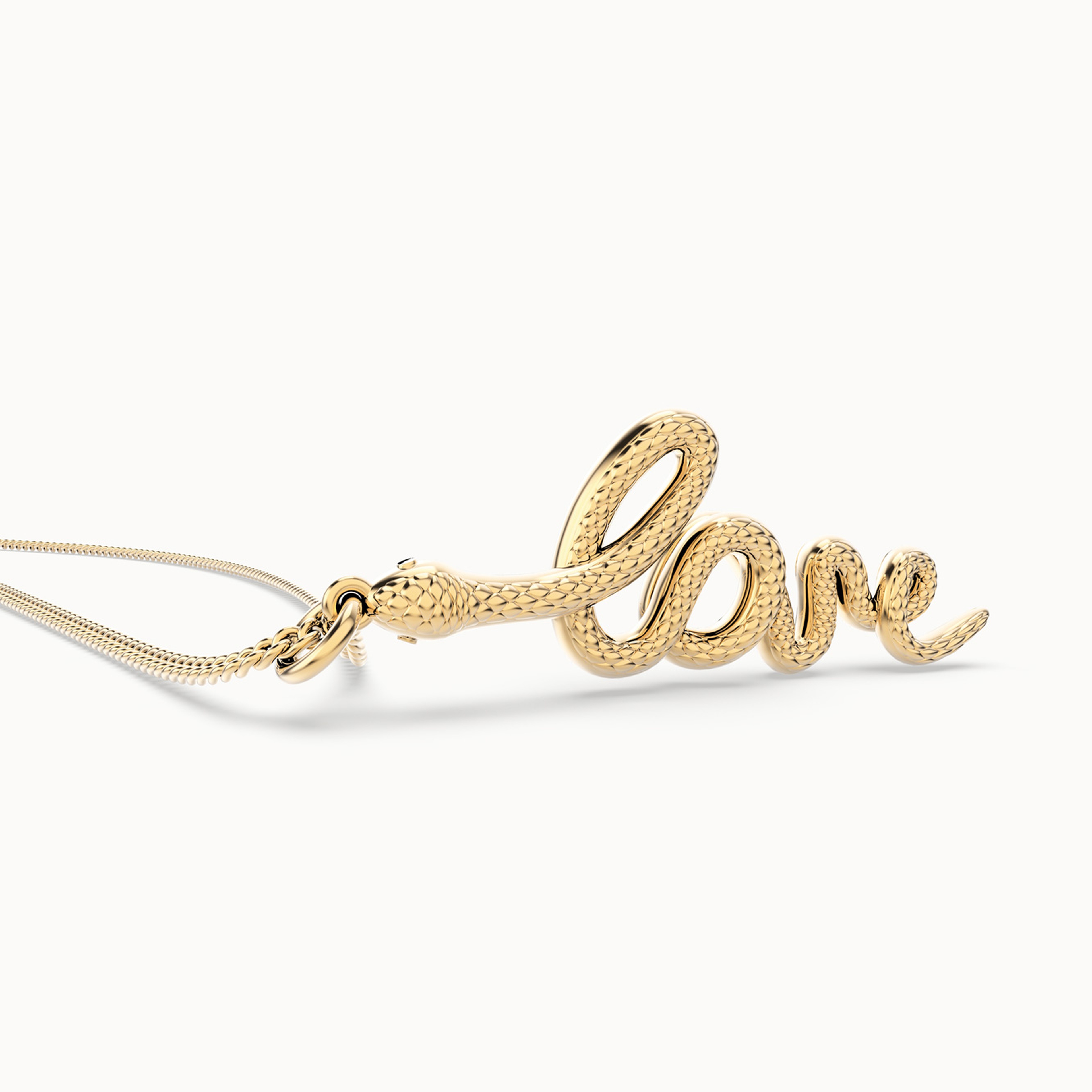 Chocli 18 Ayar Altın Kaplama Love Snake Kolye