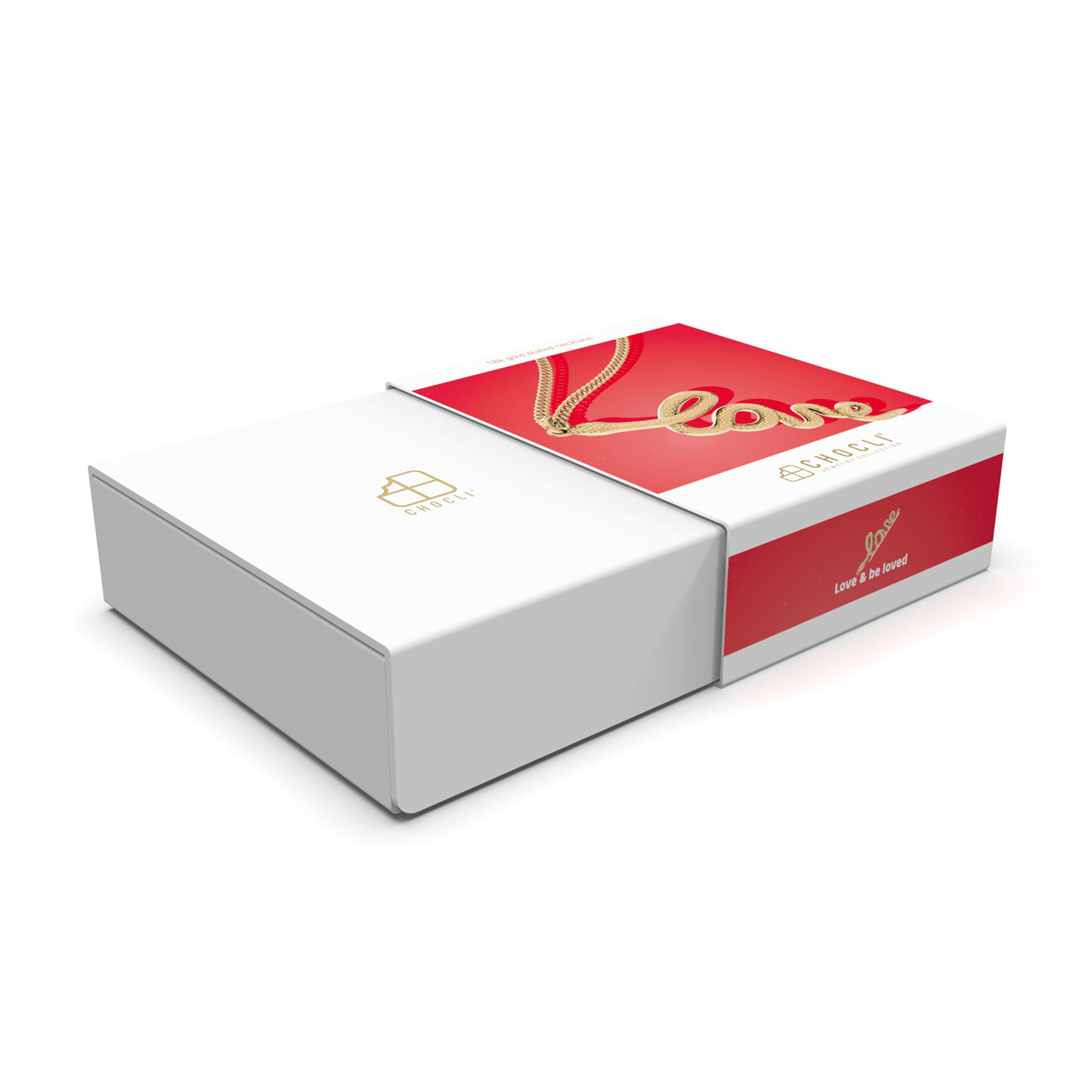 Chocli 18 Ayar Altın Kaplama Love Snake Kolye