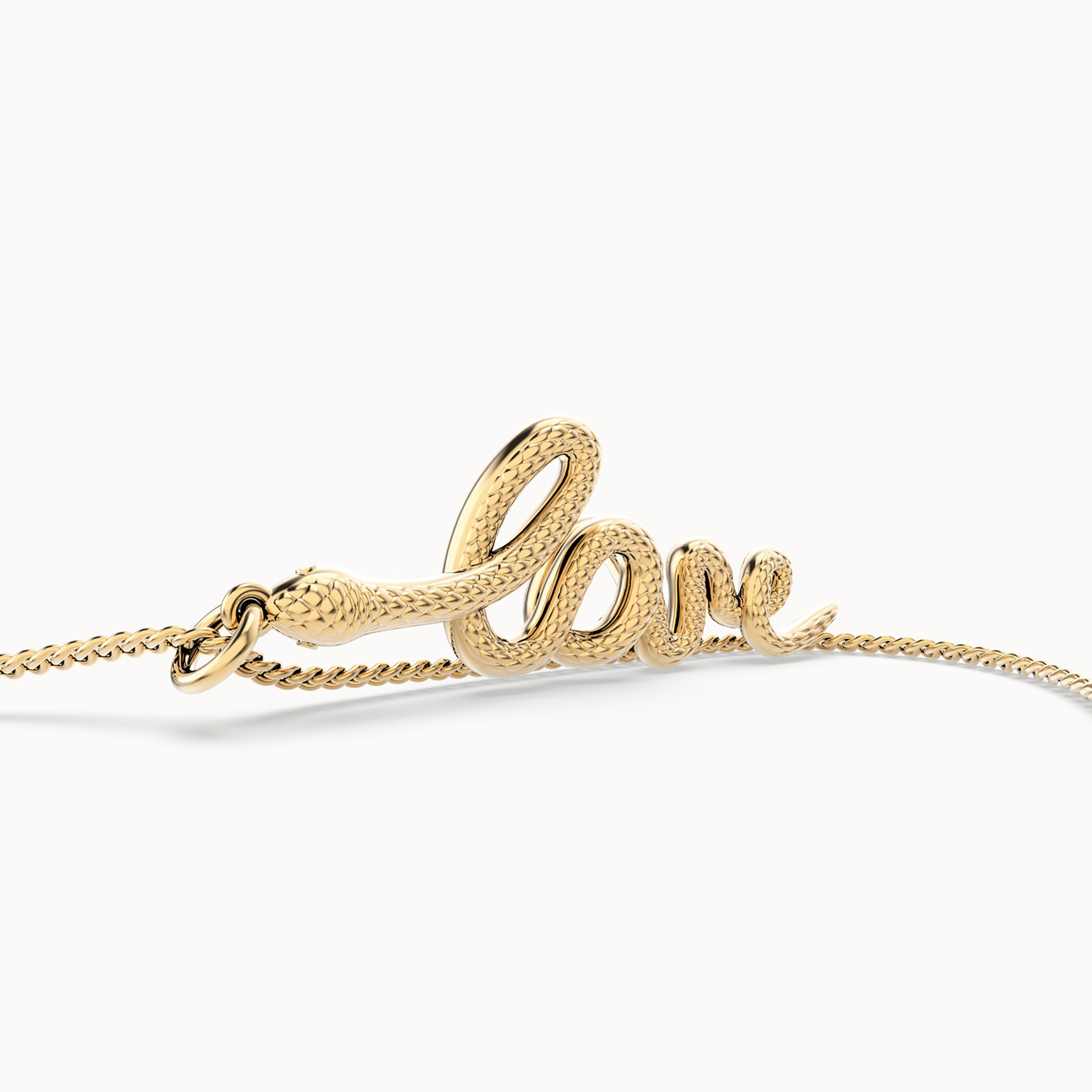 Chocli 18 Ayar Altın Kaplama Love Snake Kolye