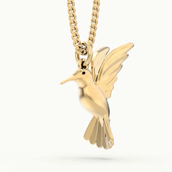 Chocli 18 Ayar Altın Kaplama  Humming Bird Kolye
