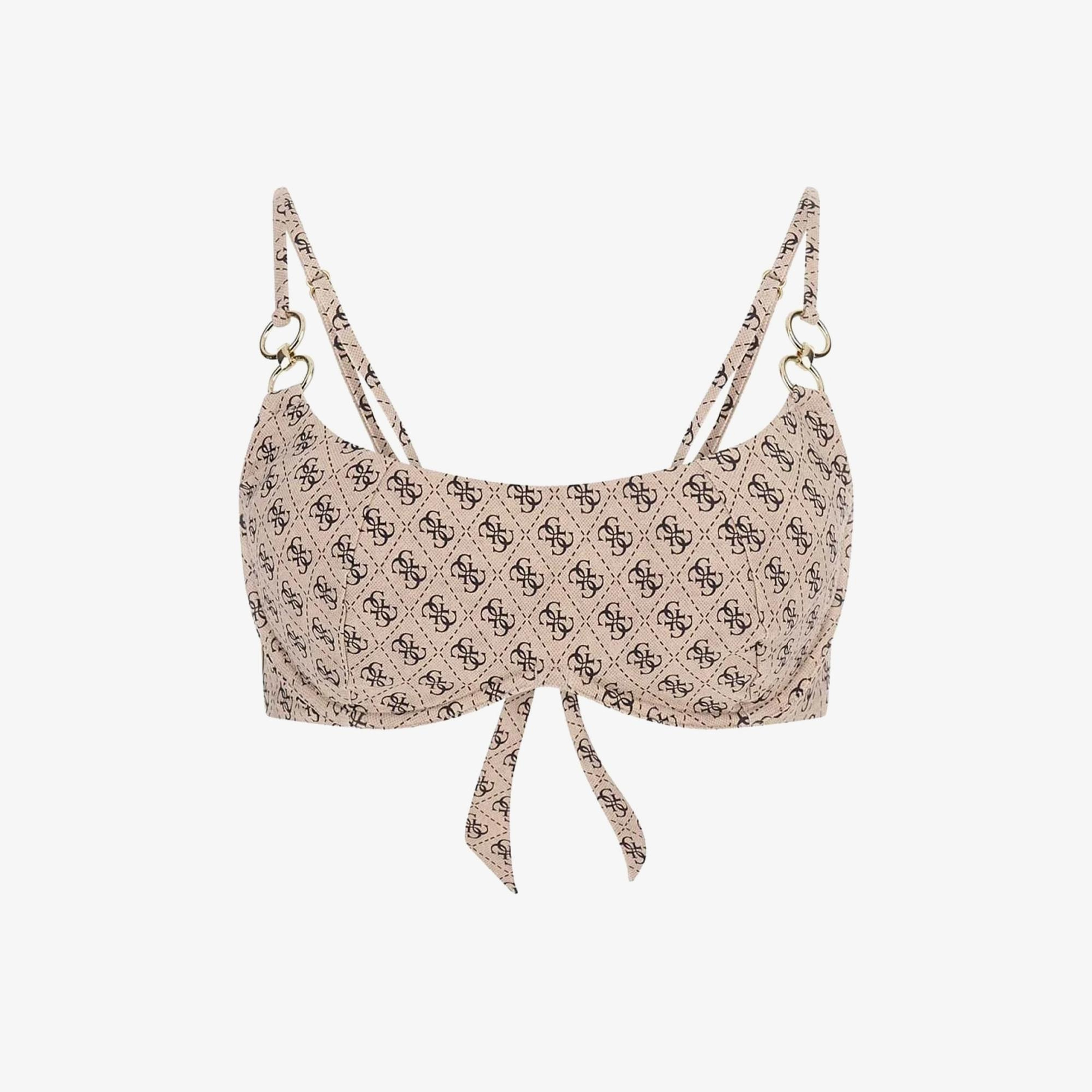 Guess Wired Printed Kadın Bej Bikini Üstü
