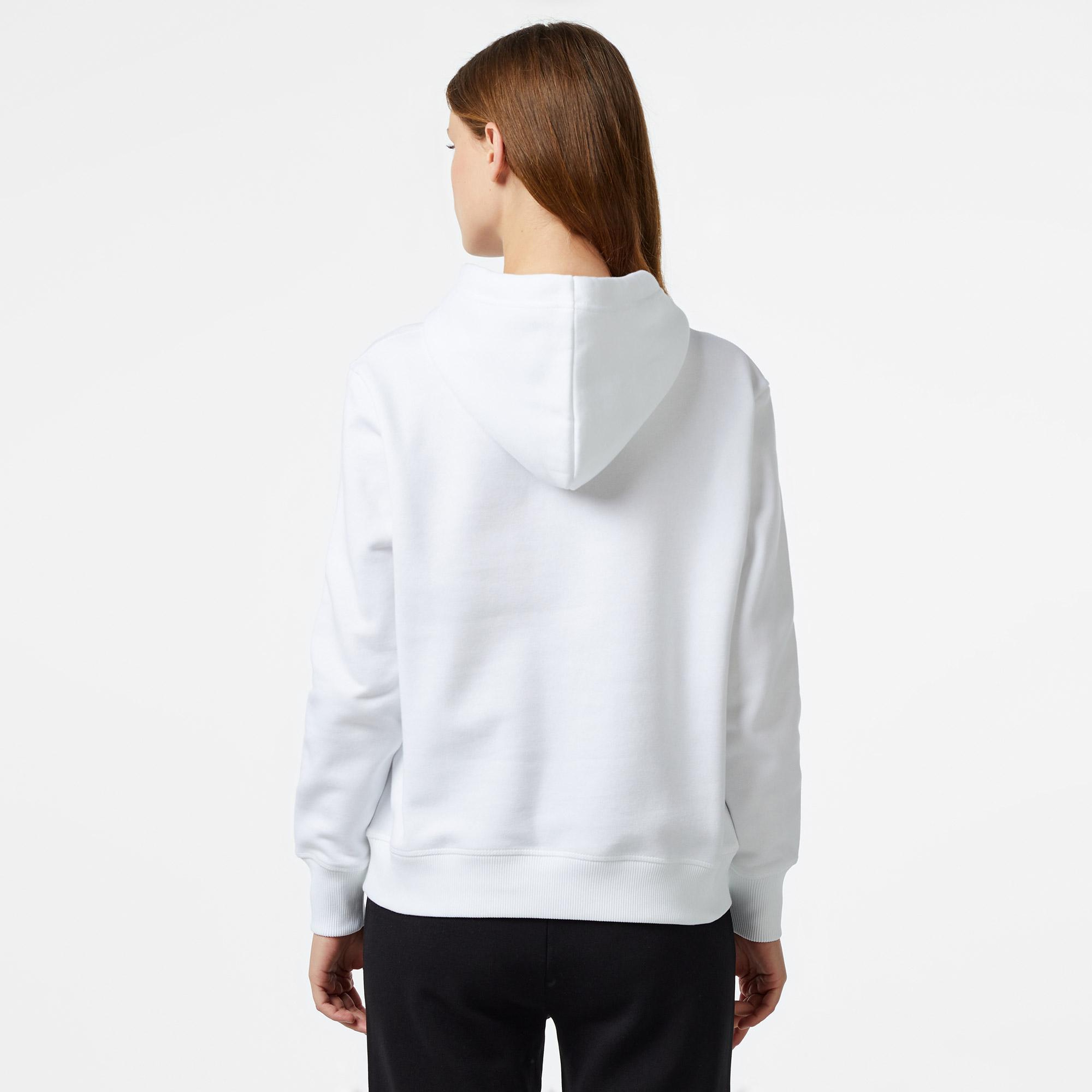 Calvin Klein Jeans Monologo Regular Kadın Beyaz Hoodie