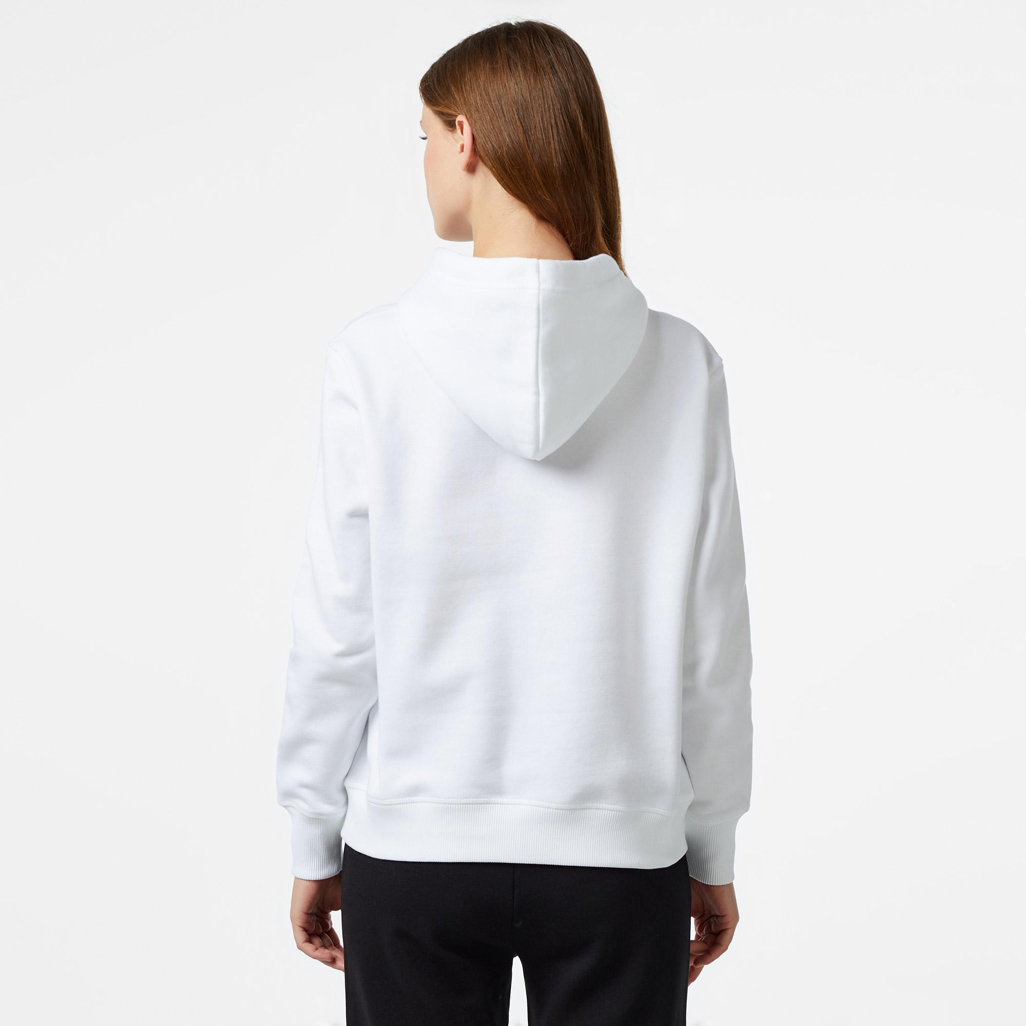 Calvin Klein Jeans Monologo Regular Kadın Beyaz Hoodie