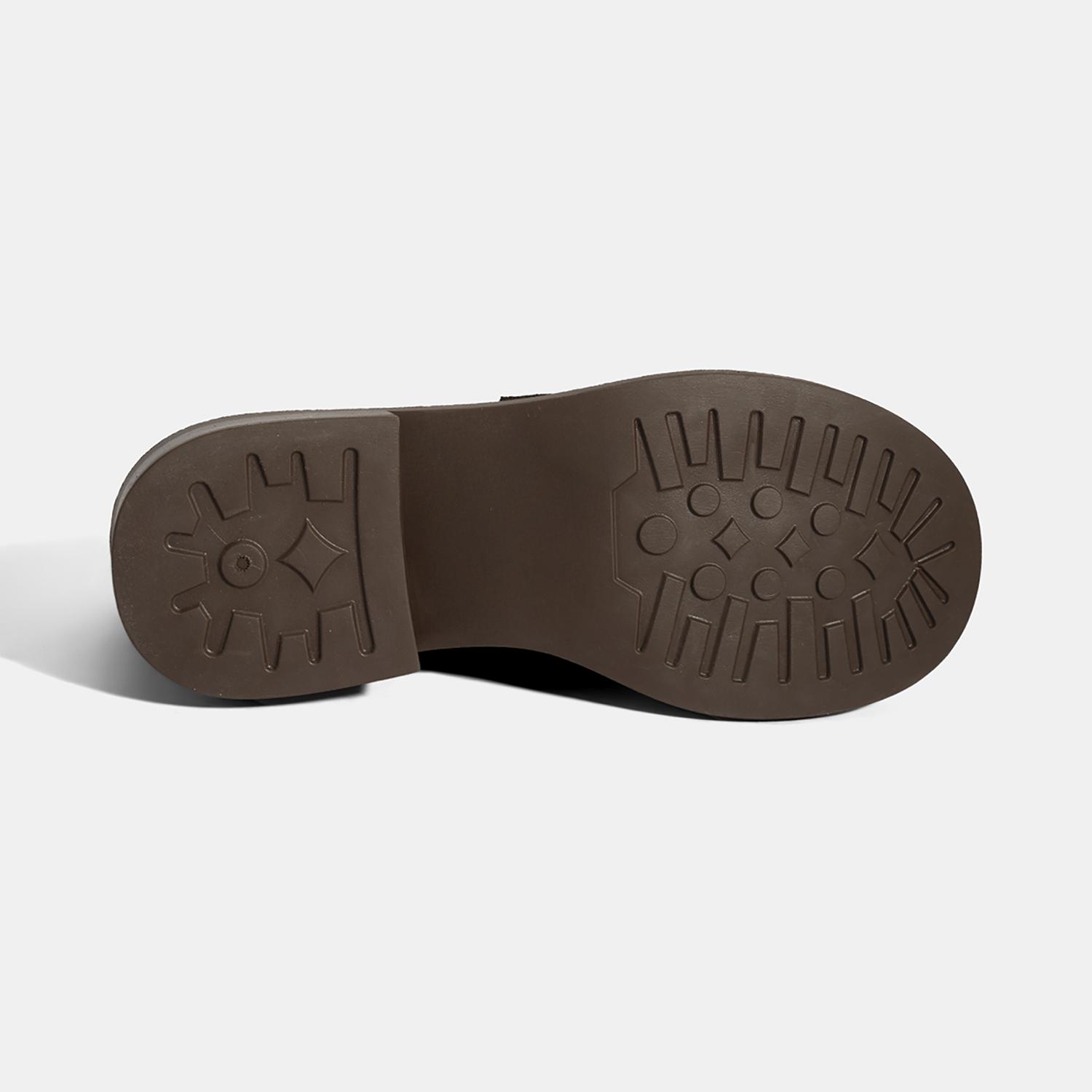 Kadın Kahve Topuklu Süet Loafer