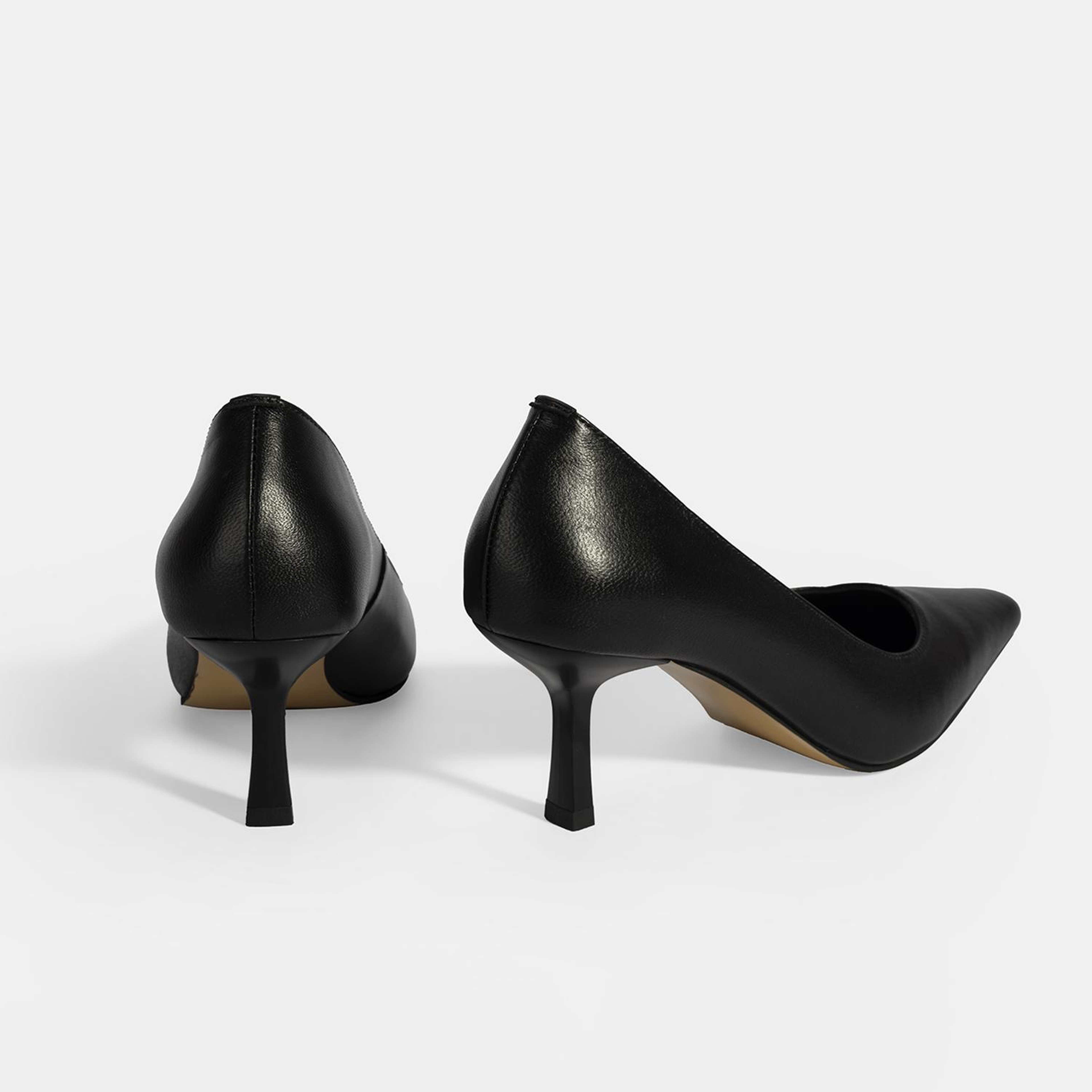 Kadın Siyah Deri Stiletto