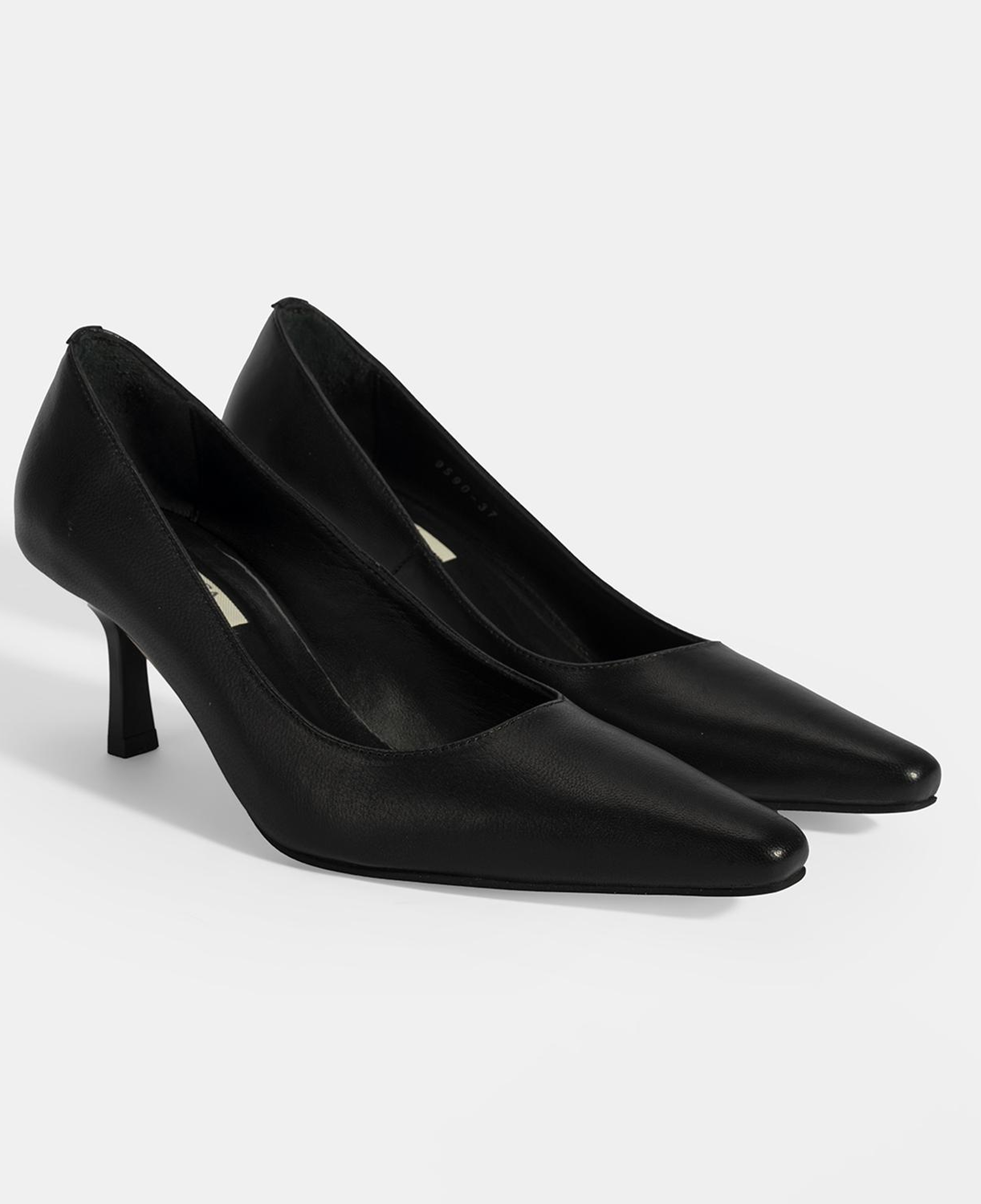 Kadın Siyah Deri Stiletto