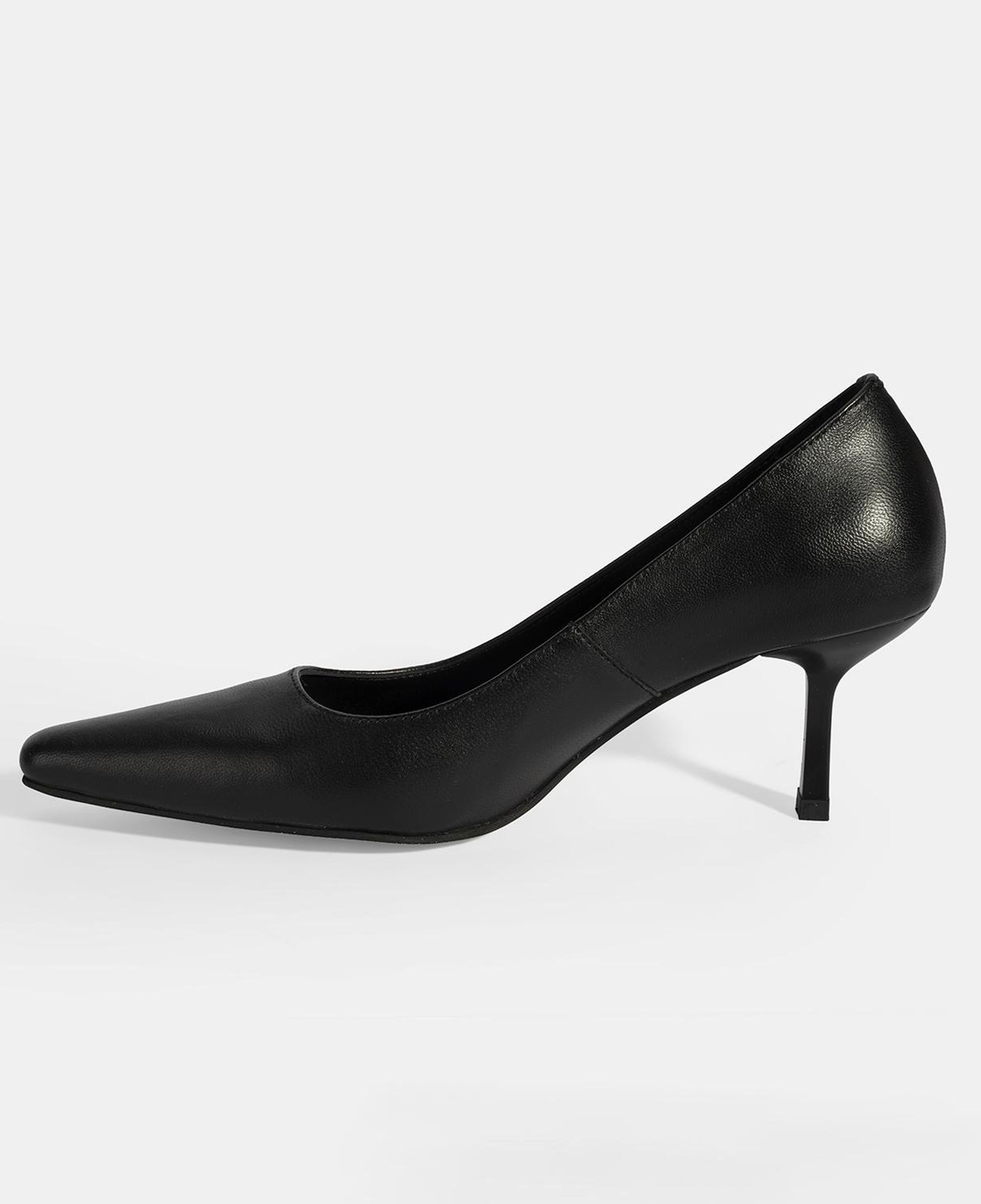 Kadın Siyah Deri Stiletto