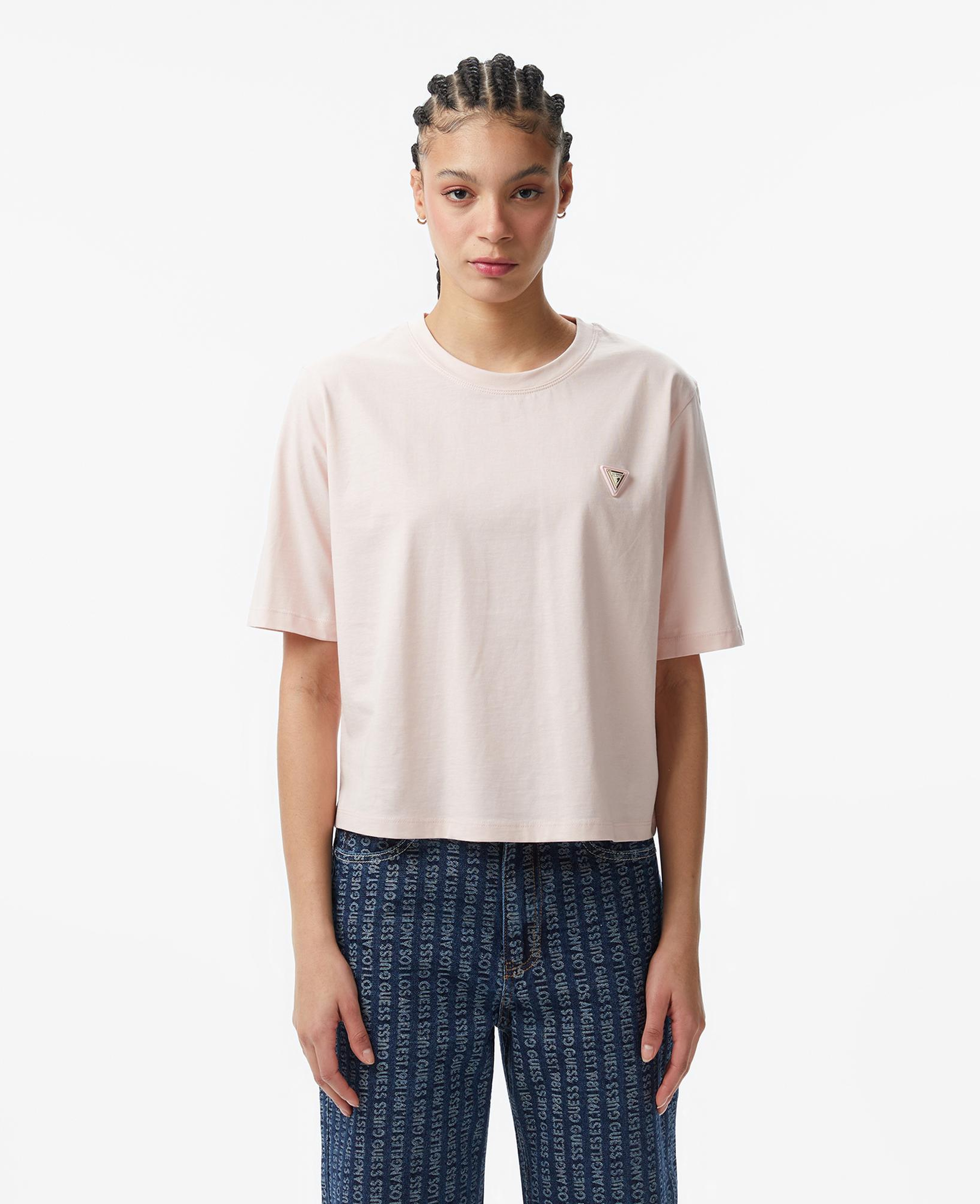 Guess Colette Aktif Boxy Fit Kadın Pembe T-Shirt