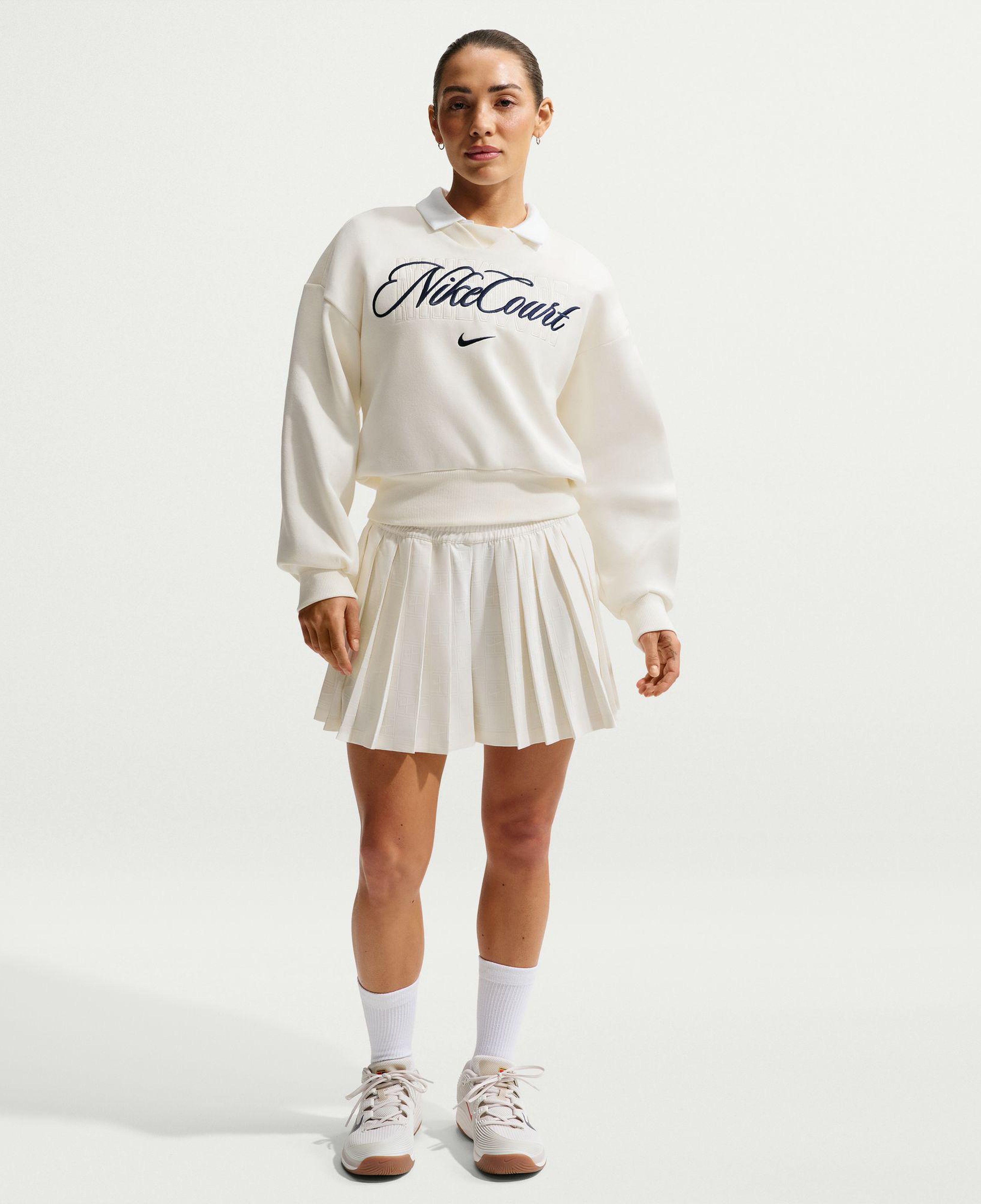 Nike Court Collection Fleece Kadın Krem Rengi Sweatshırt