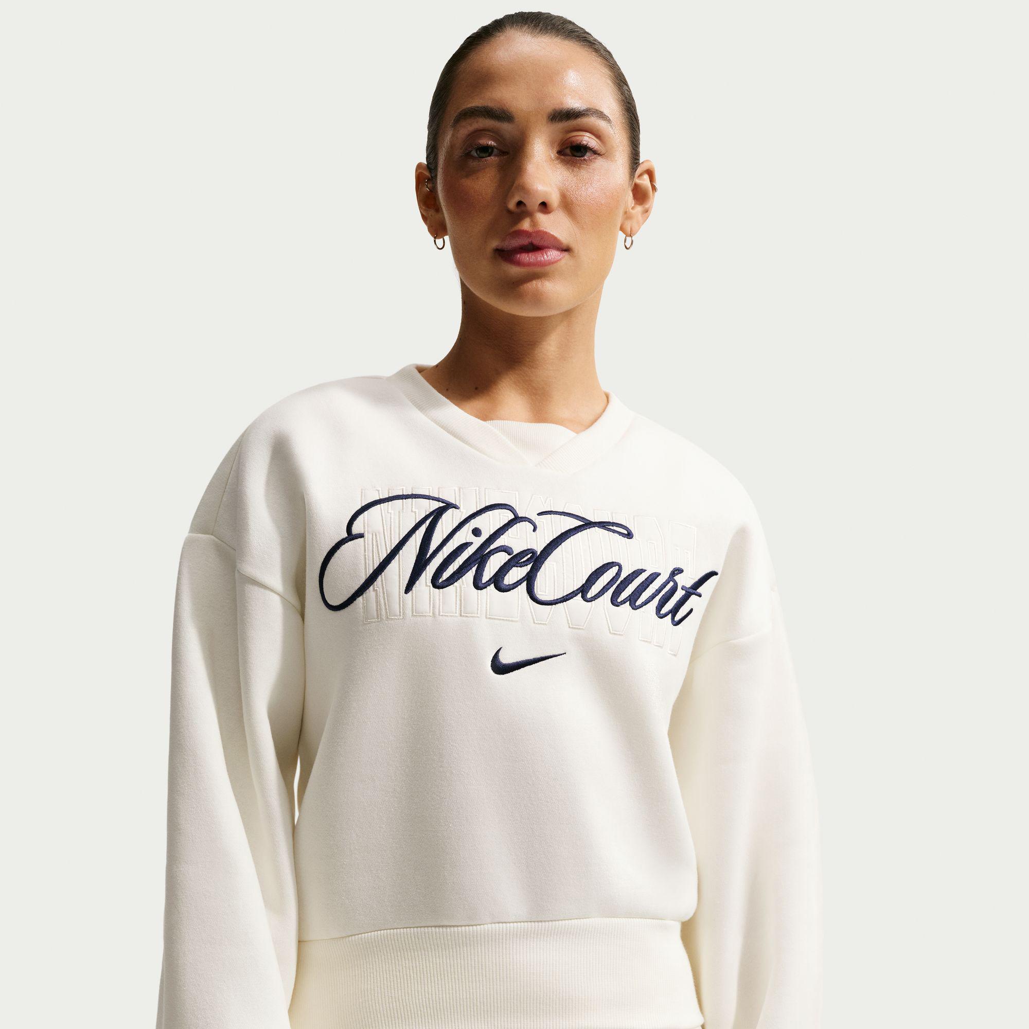 Nike Court Collection Fleece Kadın Krem Rengi Sweatshırt