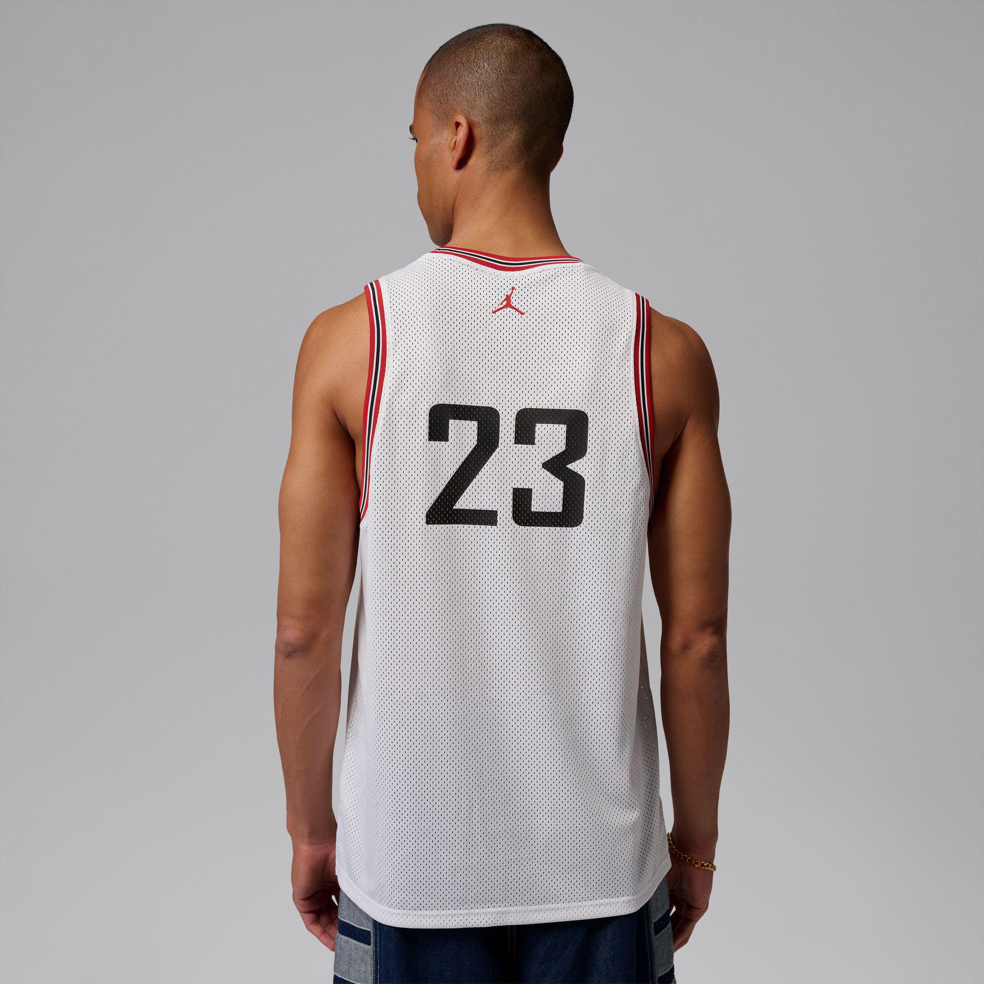 Jordan Brooklyn Mesh Jersey Erkek Beyaz Kolsuz T-Shirt