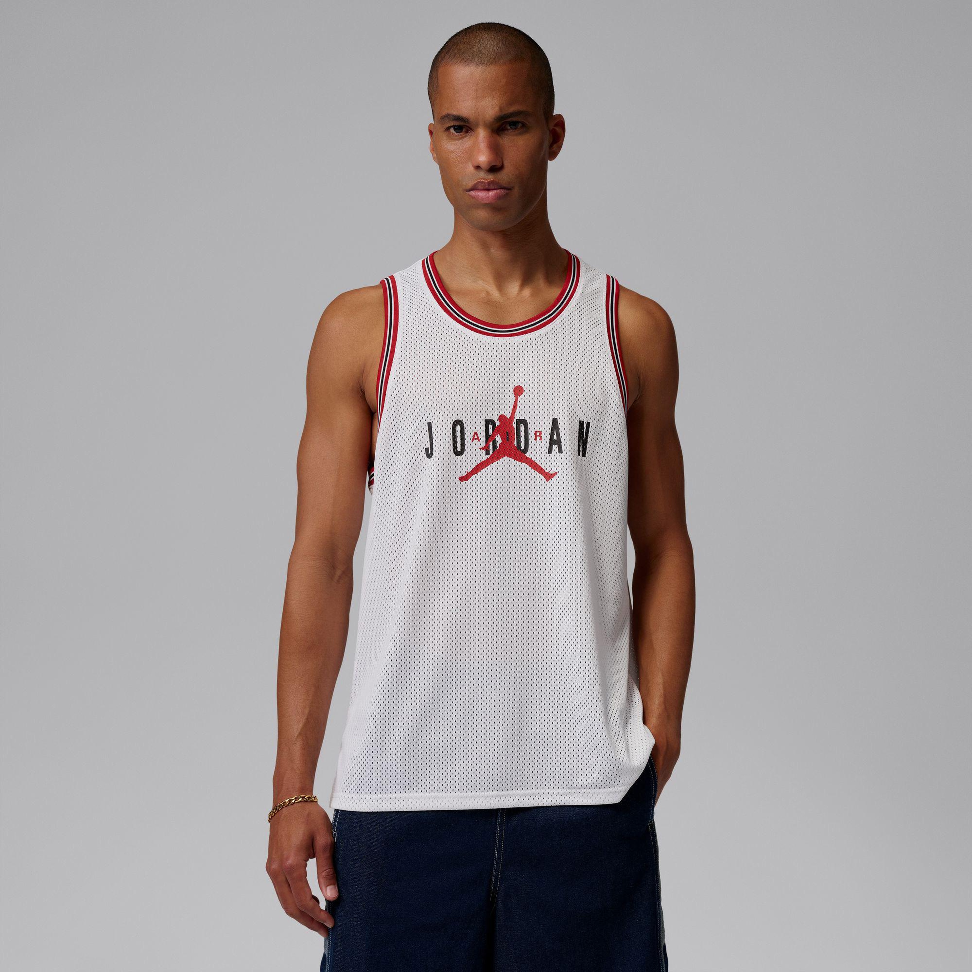 Jordan Brooklyn Mesh Jersey Erkek Beyaz Kolsuz T-Shirt