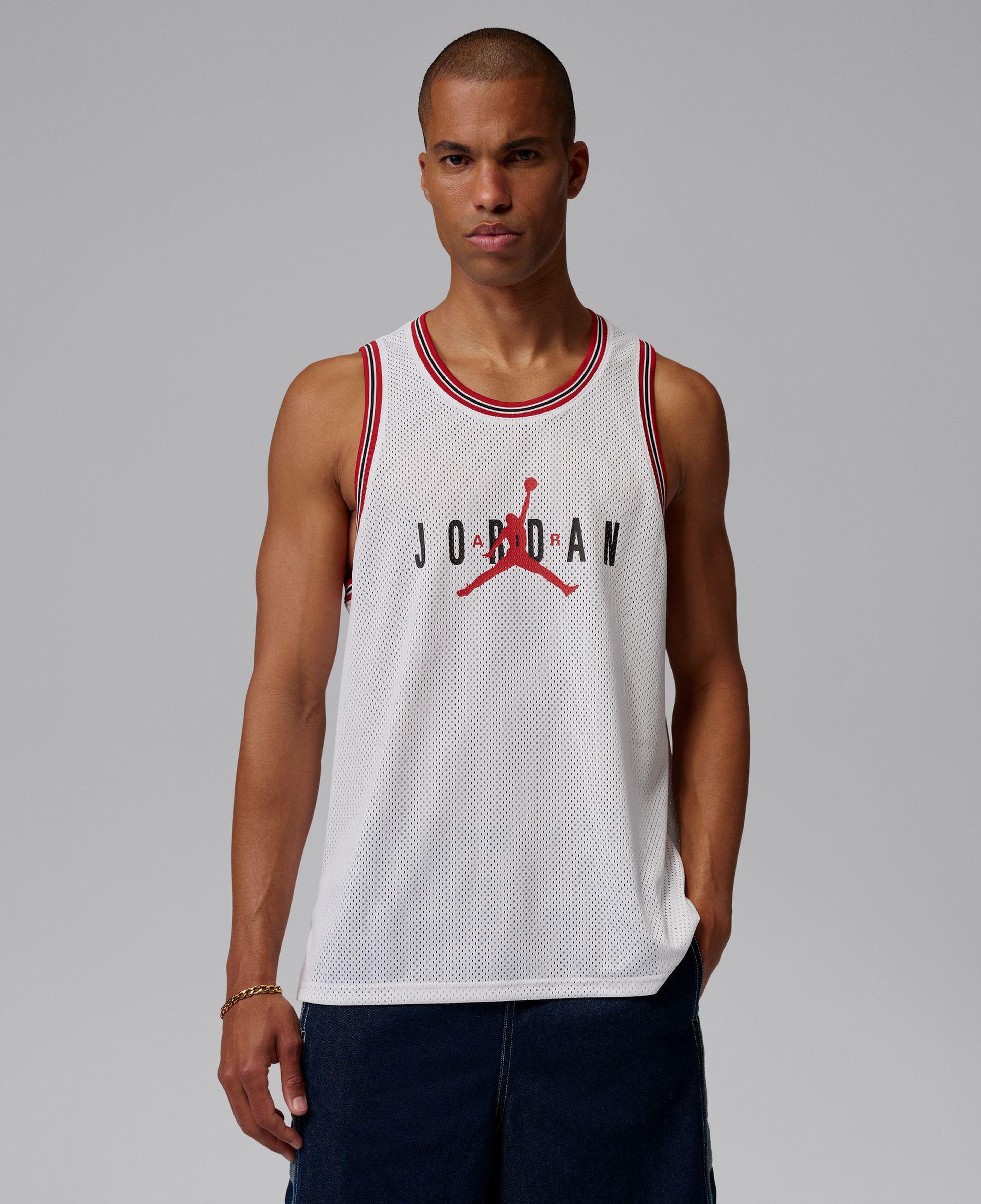 Jordan Brooklyn Mesh Jersey Erkek Beyaz Kolsuz T-Shirt