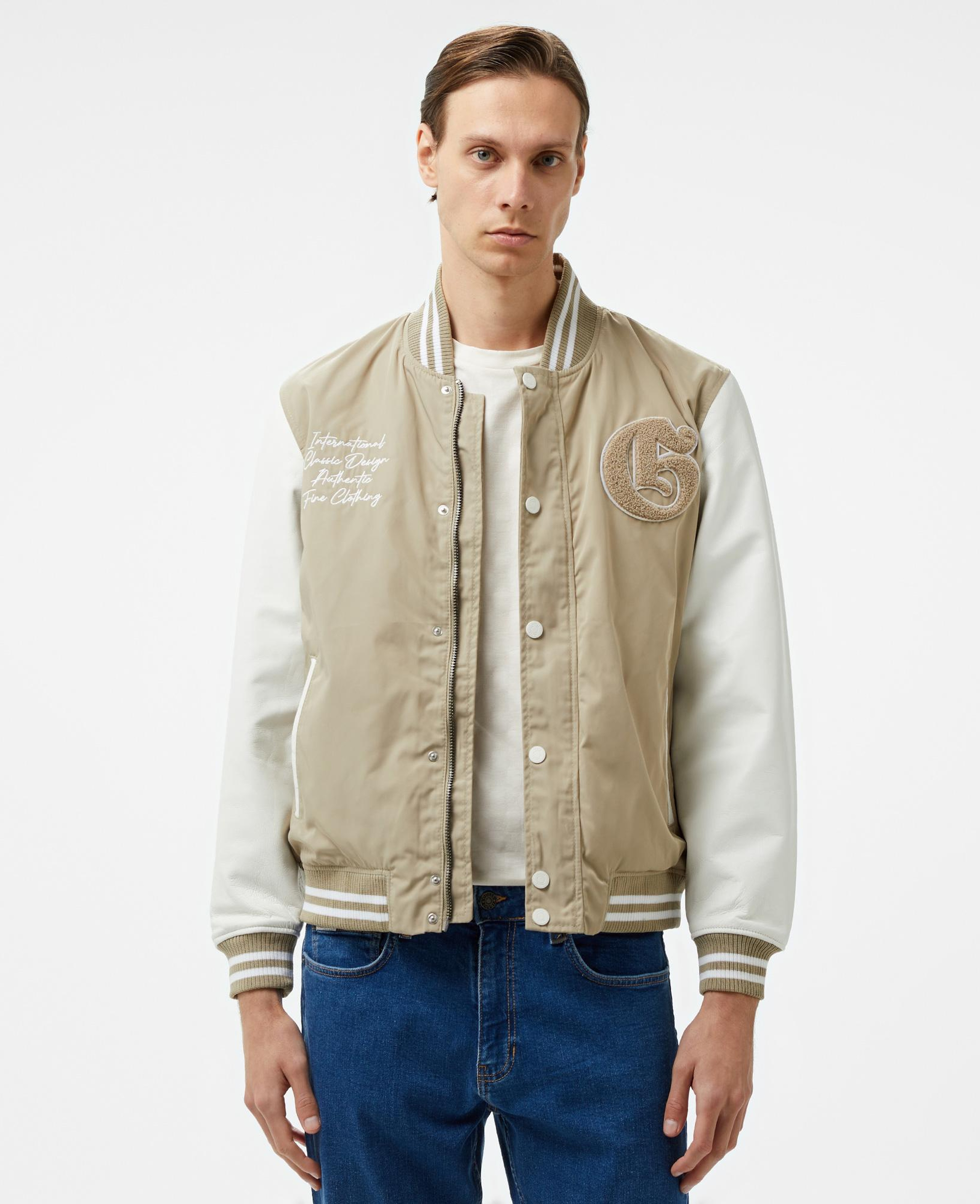 Guess Versity Bomber Poly Twill 215 Erkek Krem Ceket