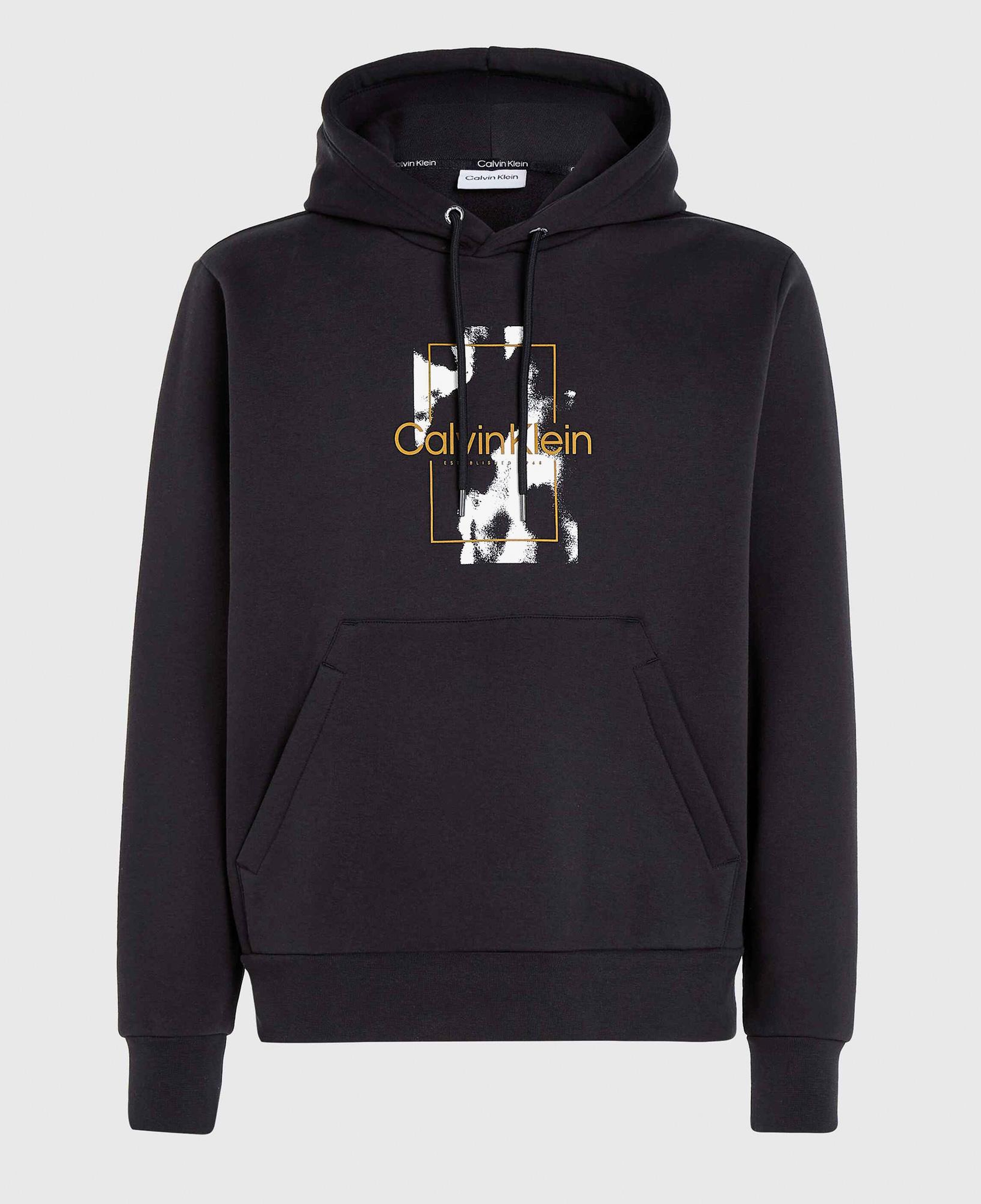 Calvin Klein All-Over-Print Erkek Siyah Sweatshirt
