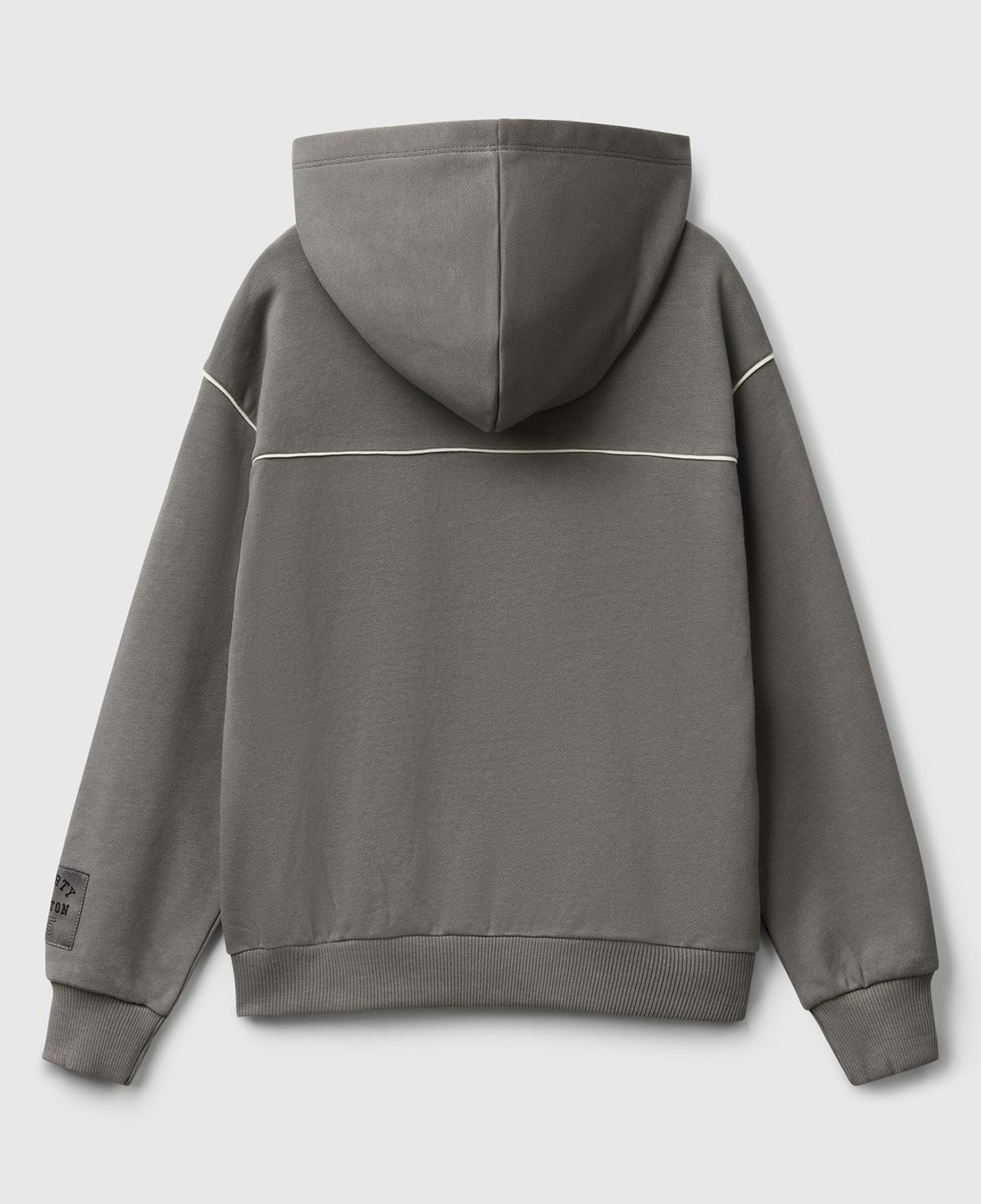 Erkek Çocuk Antrasit Sırtı Şerit Detaylı Logolu Kese Cepli Kapüşonlu Sweatshirt