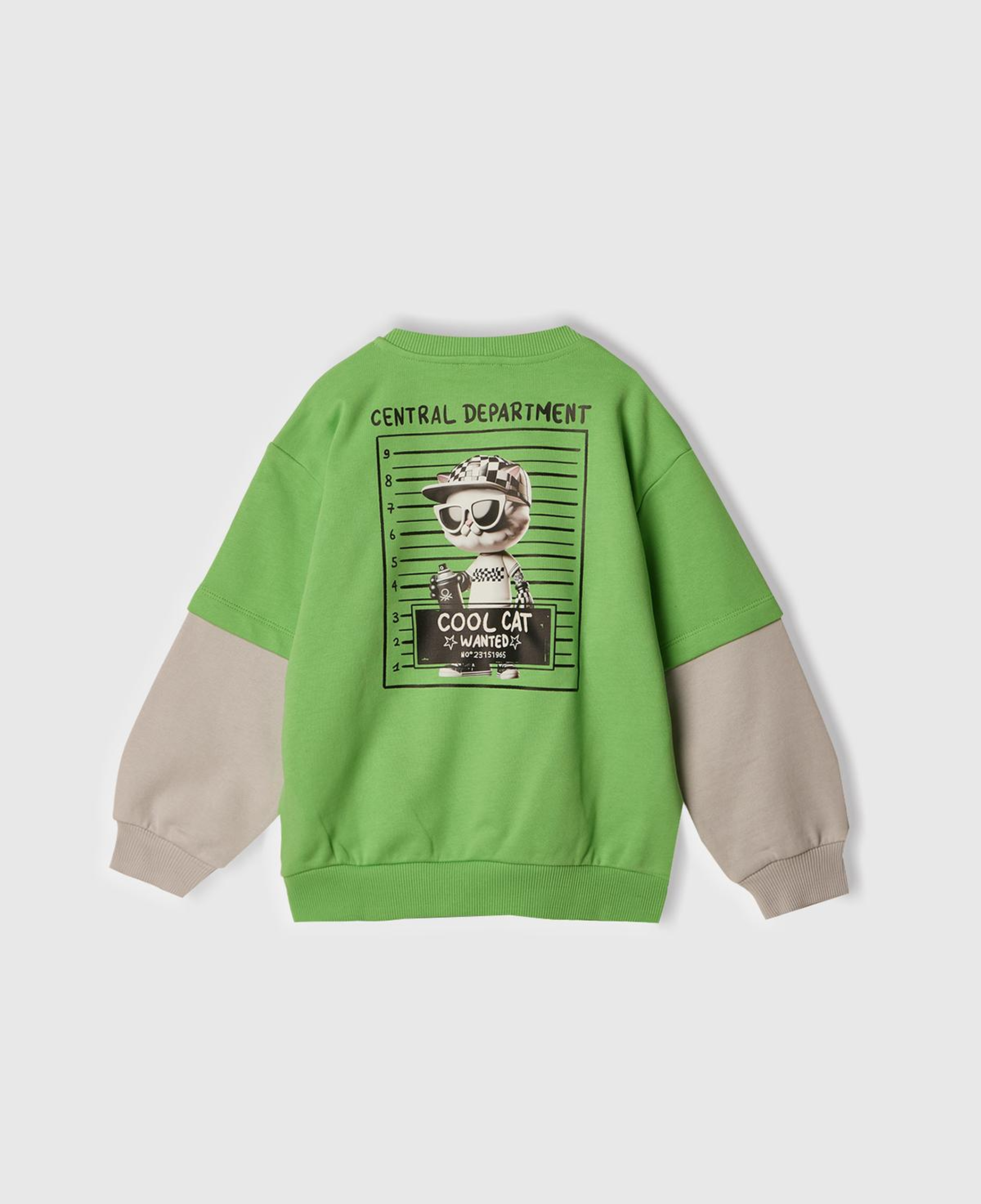 Erkek Çocuk Fıstık Yeşili Grafik Baskılı Çift Kollu Bisiklet Yaka Sweatshirt