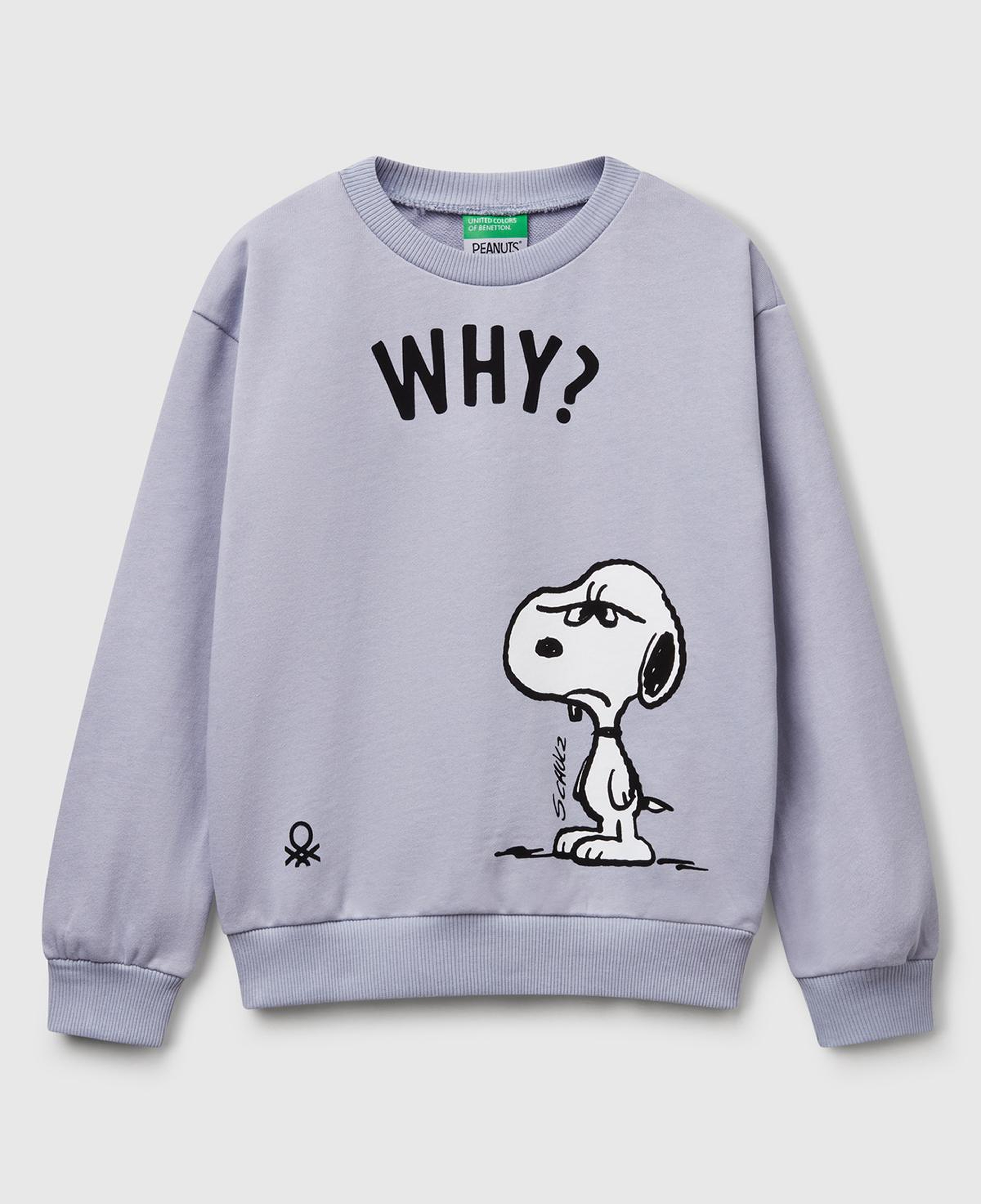 Kız Çocuk Lila Peanuts Baskılı Logo Etiketli Bisiklet Yaka Sweatshirt