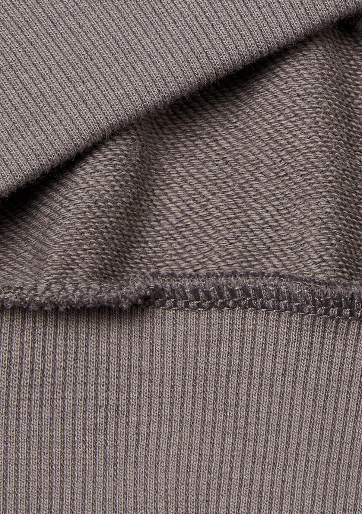 Kız Çocuk Antrasit Kontrastlı Logo Etiketli Kapüşonlu Fermuarlı Oversize Sweatshirt