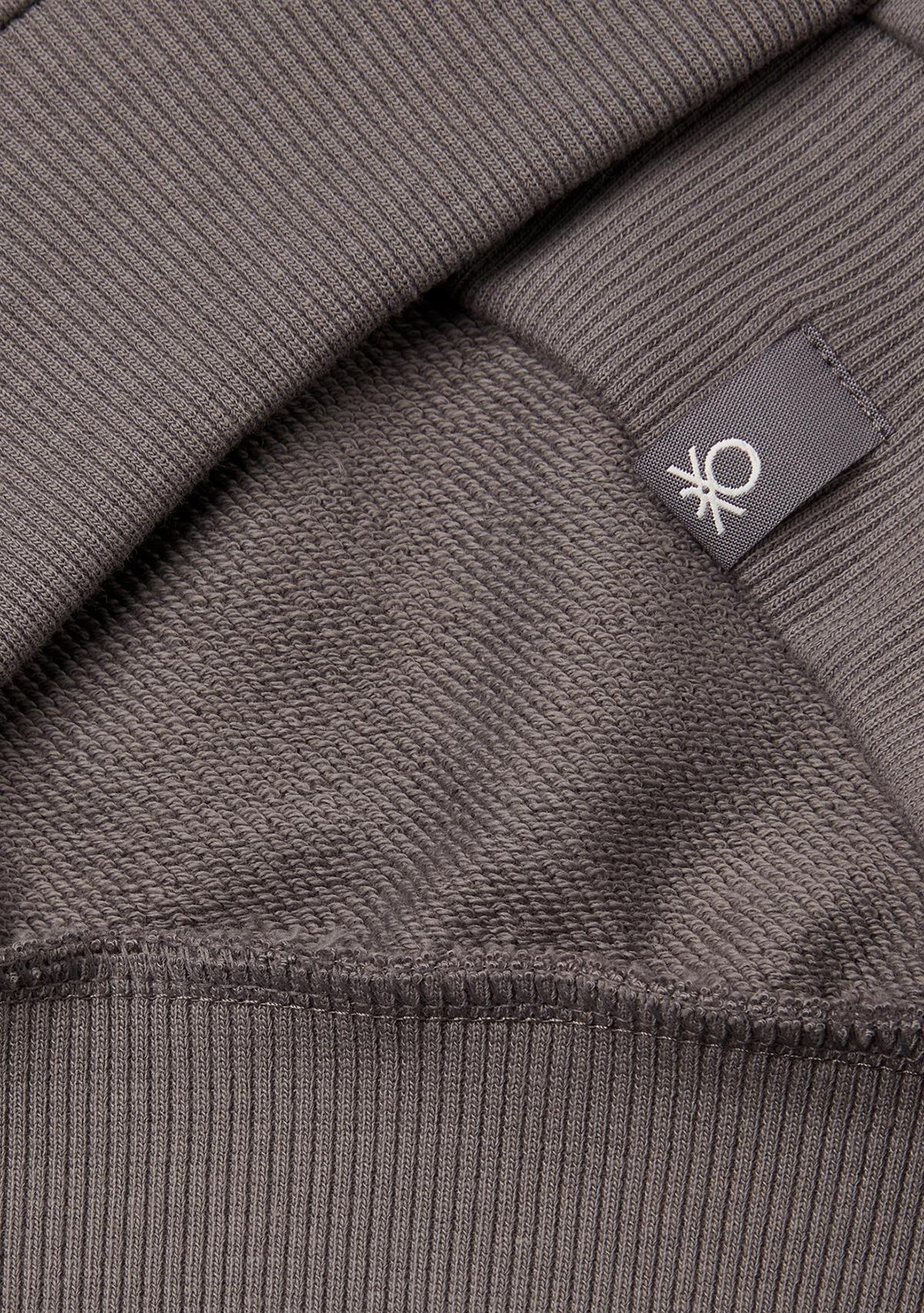 Erkek Çocuk Antrasit Rolling Stones Baskılı Etiket Logolu Bisiklet Yaka Sweatshirt