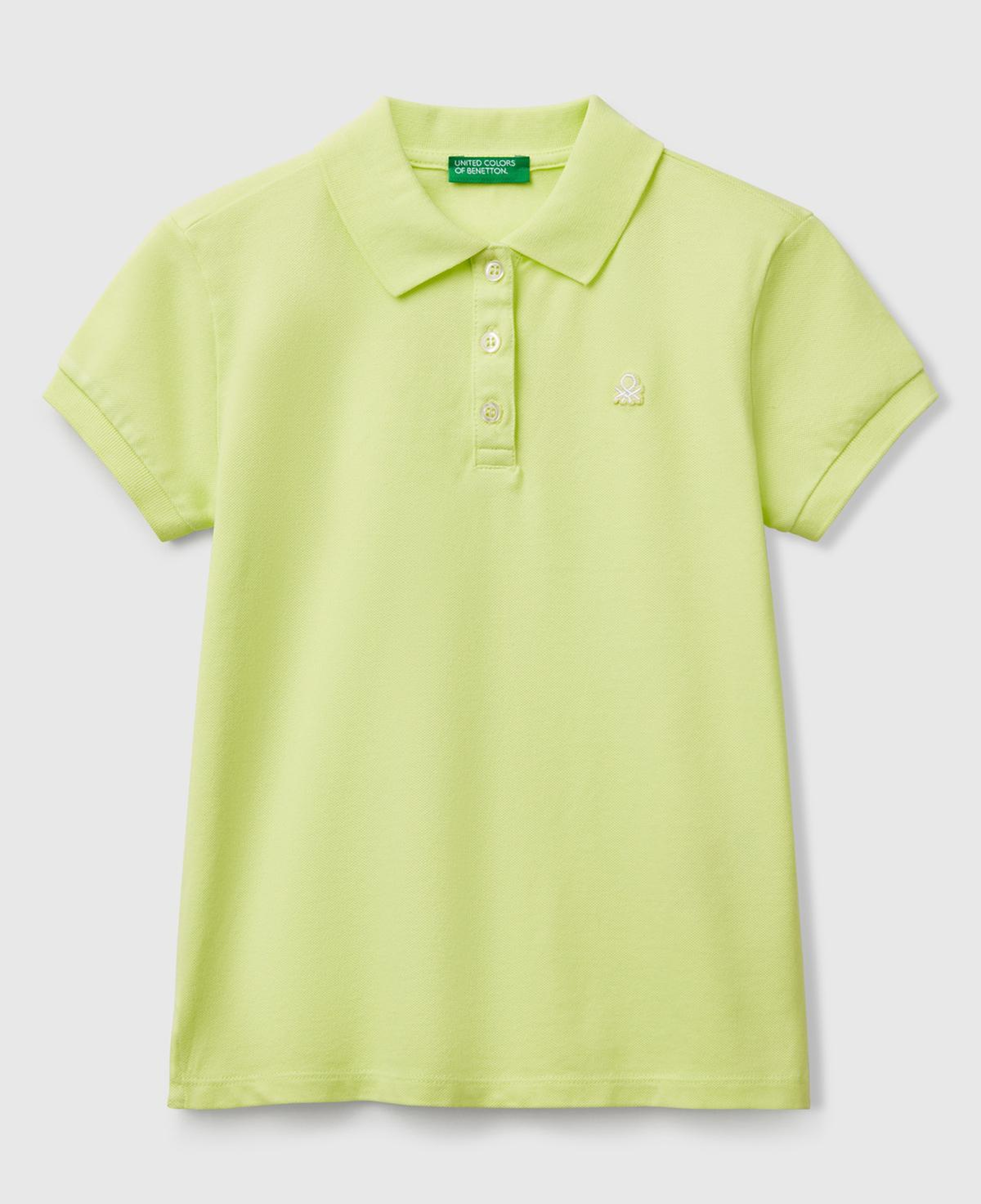 Kız Çocuk Sarı Logolu Pike Polo T-Shirt