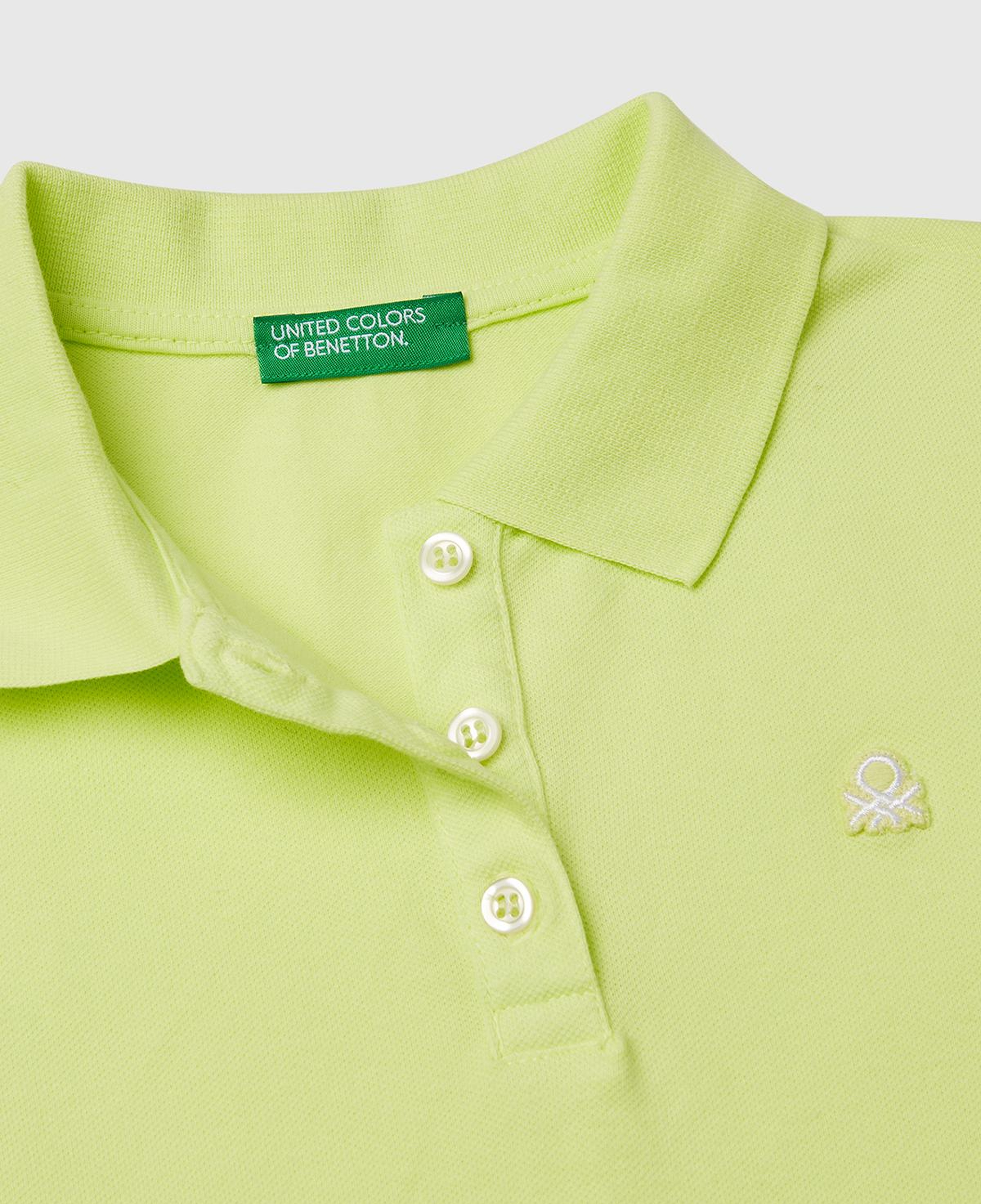 Kız Çocuk Sarı Logolu Pike Polo T-Shirt