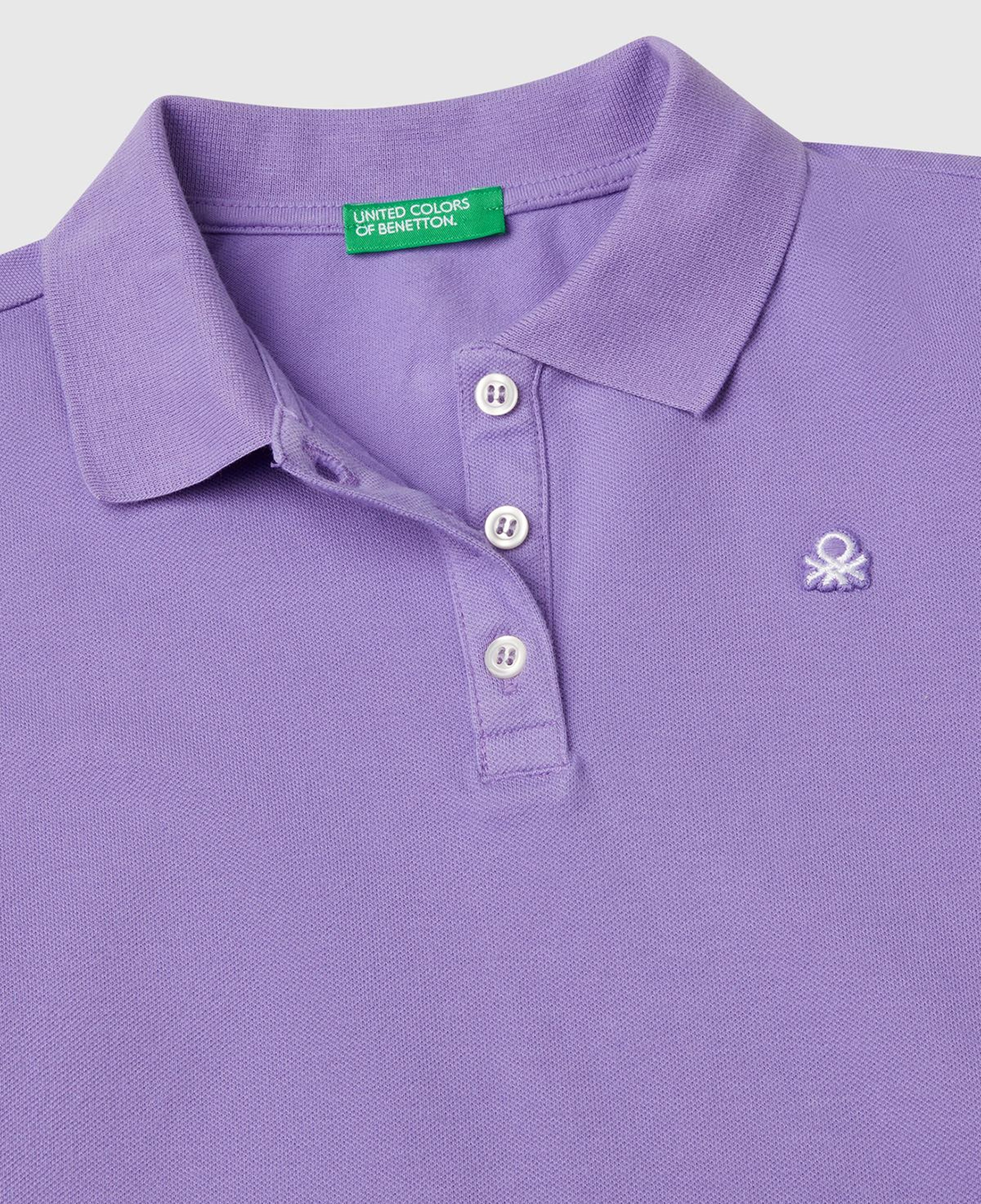 Kız Çocuk Mor Logolu Pike Polo T-Shirt