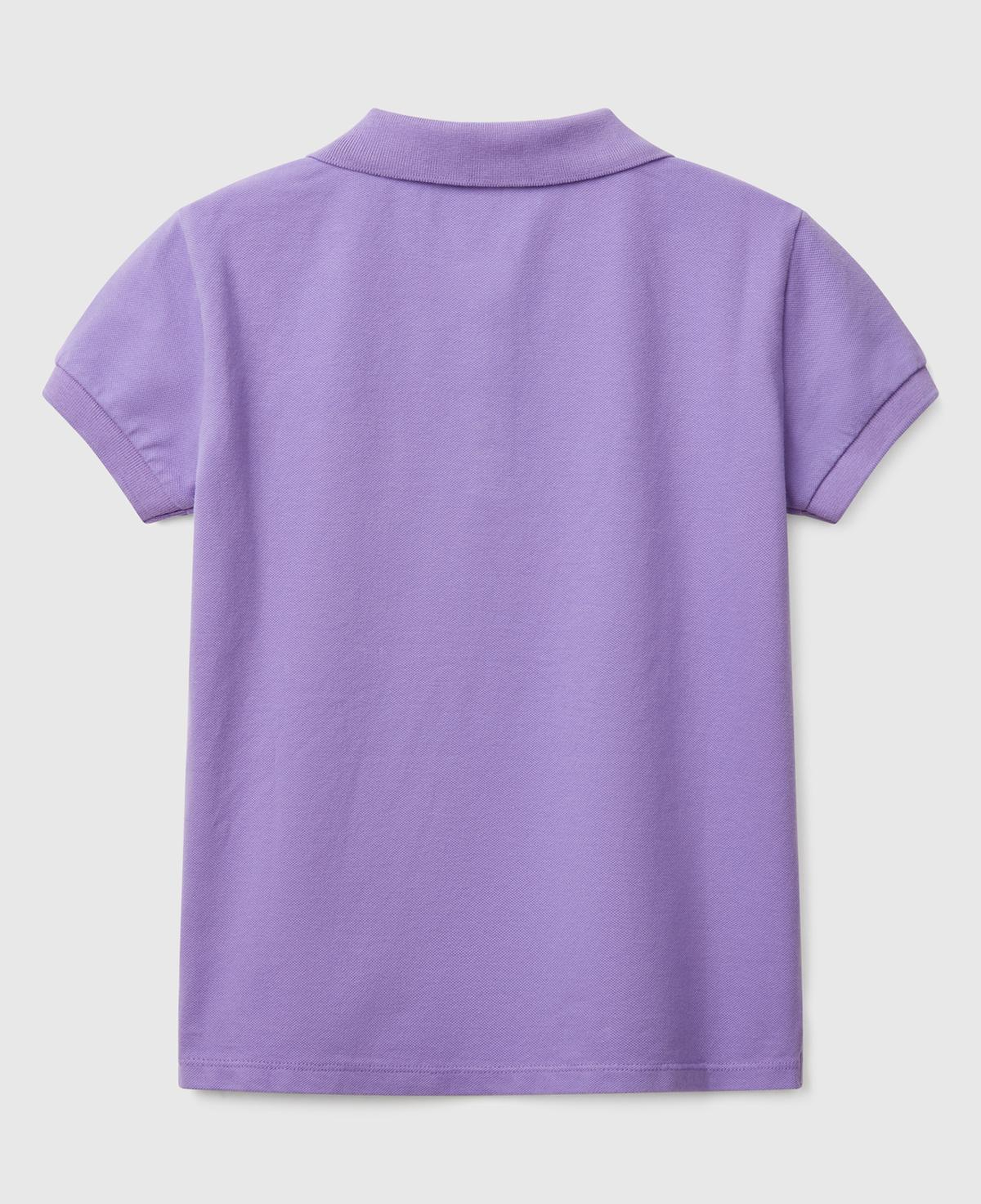 Kız Çocuk Mor Logolu Pike Polo T-Shirt