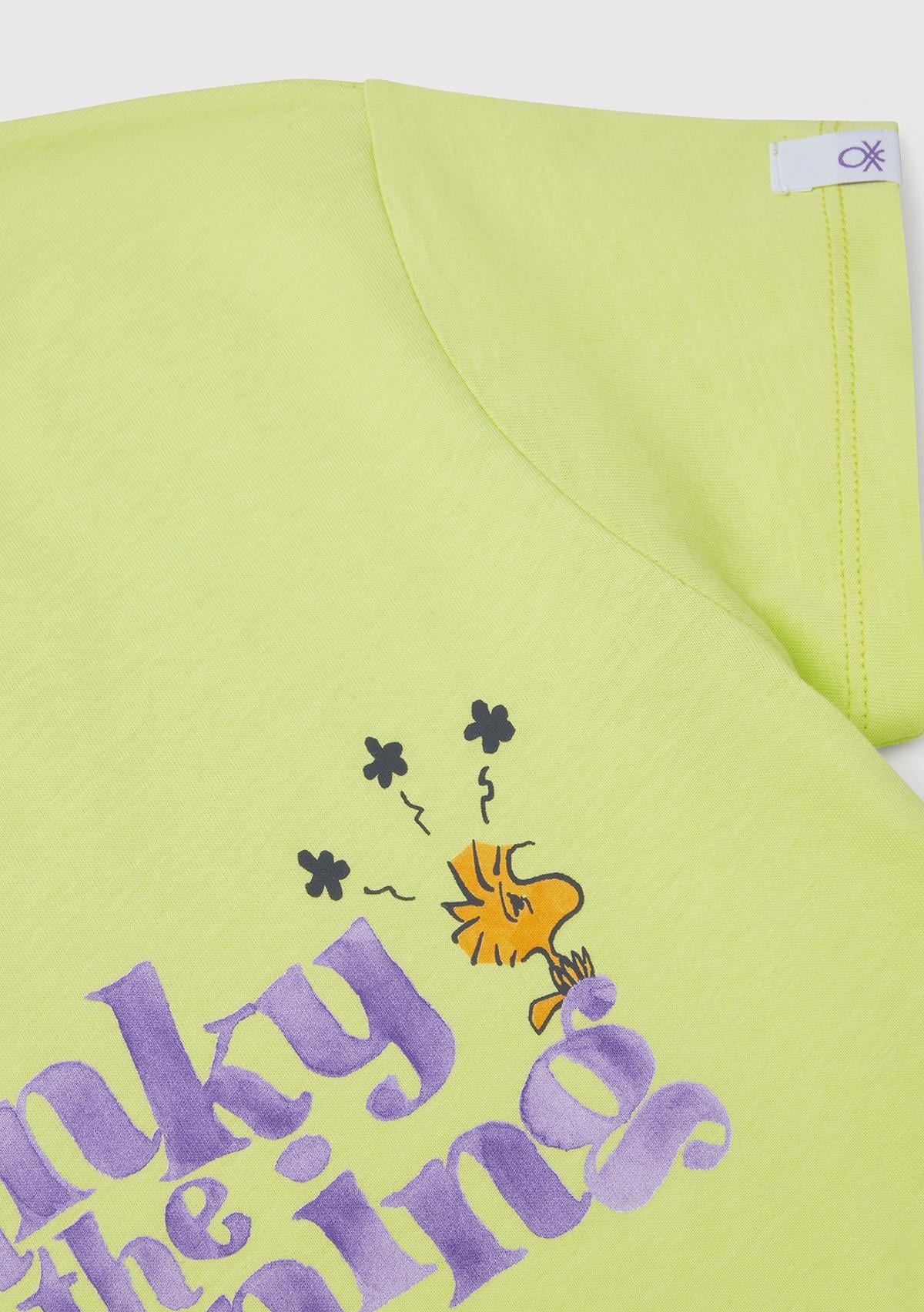 Kız Çocuk Sarı Peanuts Baskılı T-Shirt