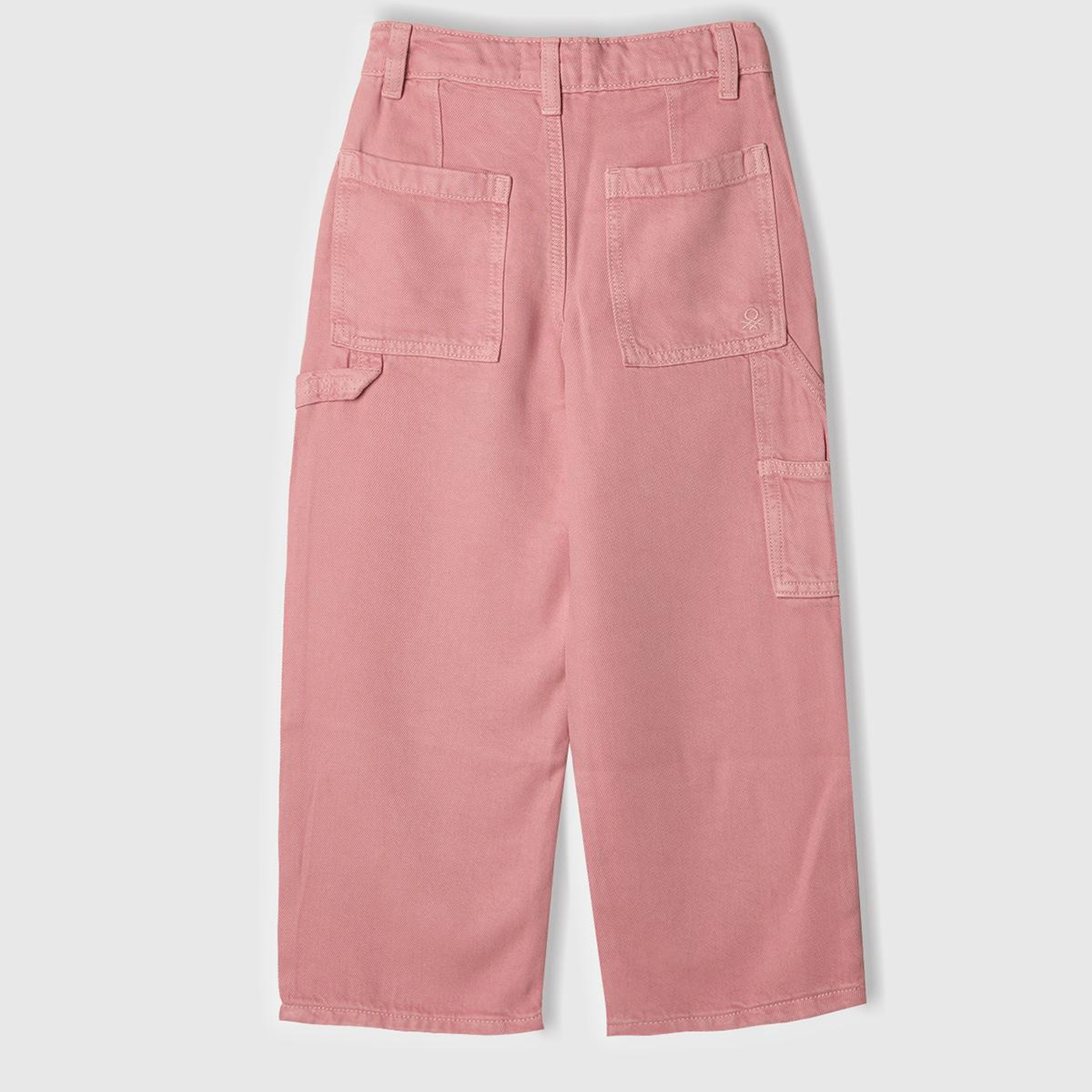 Kız Çocuk Pembe %100 Liyosel Logo İşlemeli Yanı Halka Detaylı Pantolon