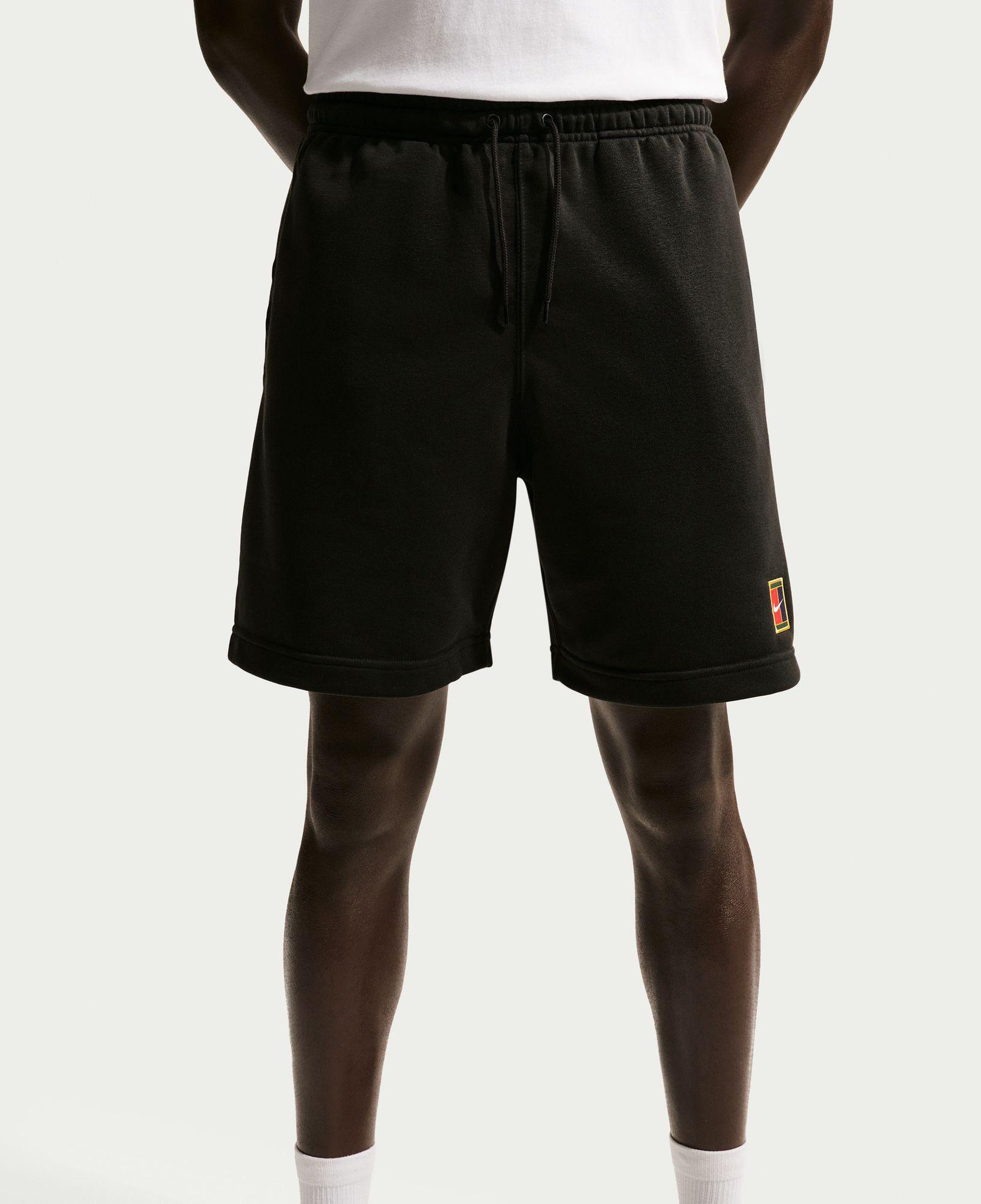 Nike Court Dri-Fit Heritage Fleece Erkek Siyah Şort