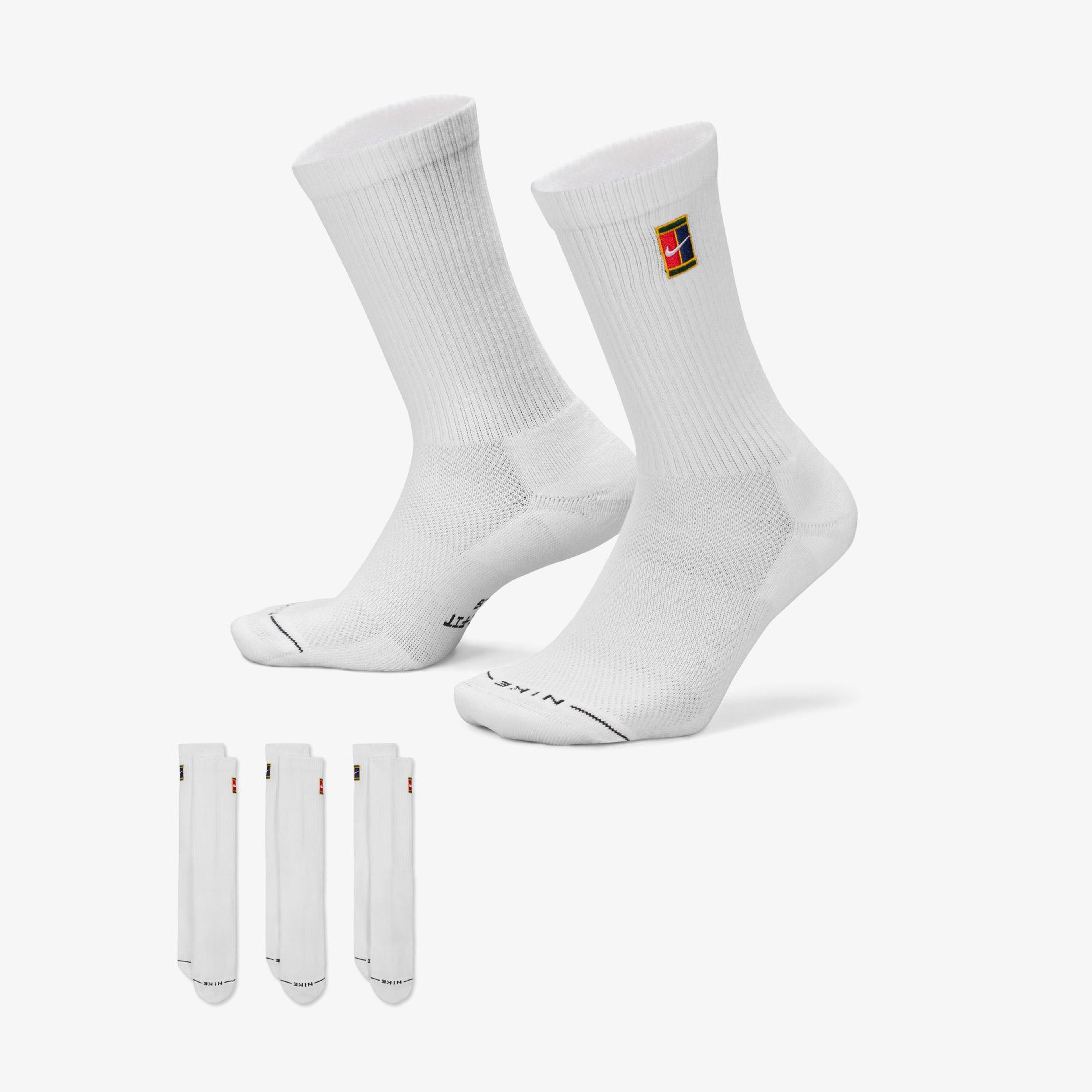 Nike Everyday Elevated 3'lü Unisex Beyaz Çorap