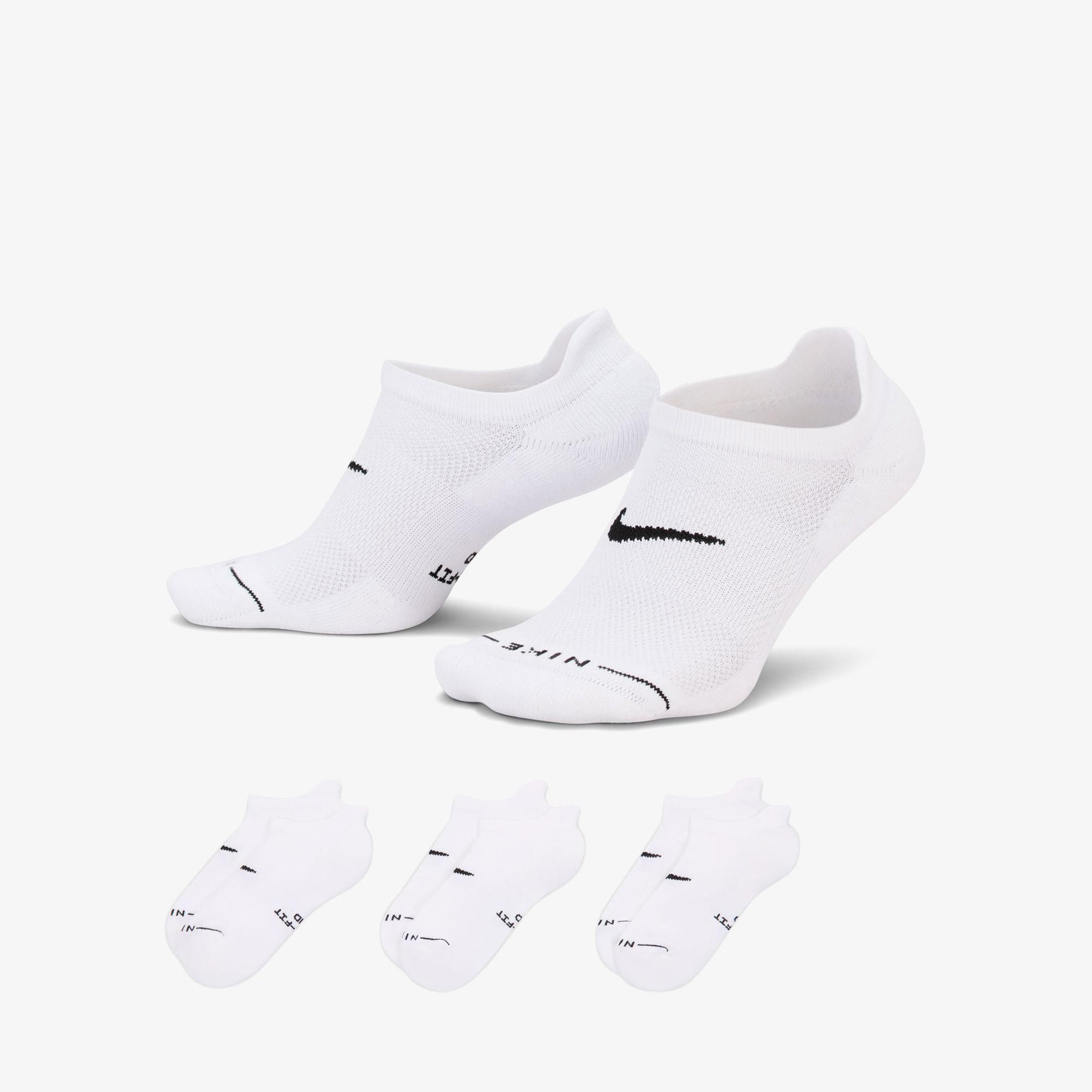 Nike Everyday Elevated 3'lü Unisex Beyaz Çorap