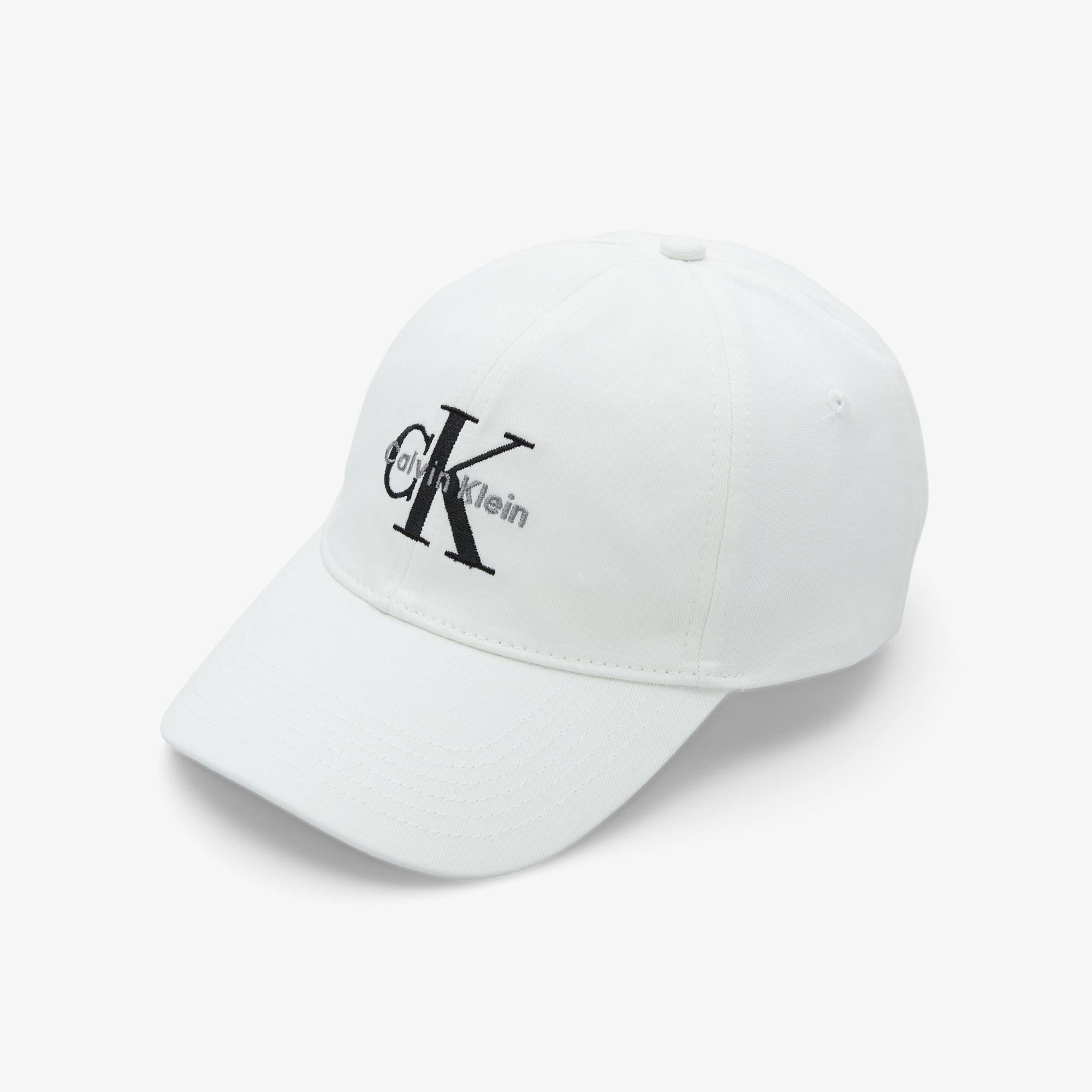 Calvin Klein Monologo Embroidery Baseball Kadın Beyaz Şapka