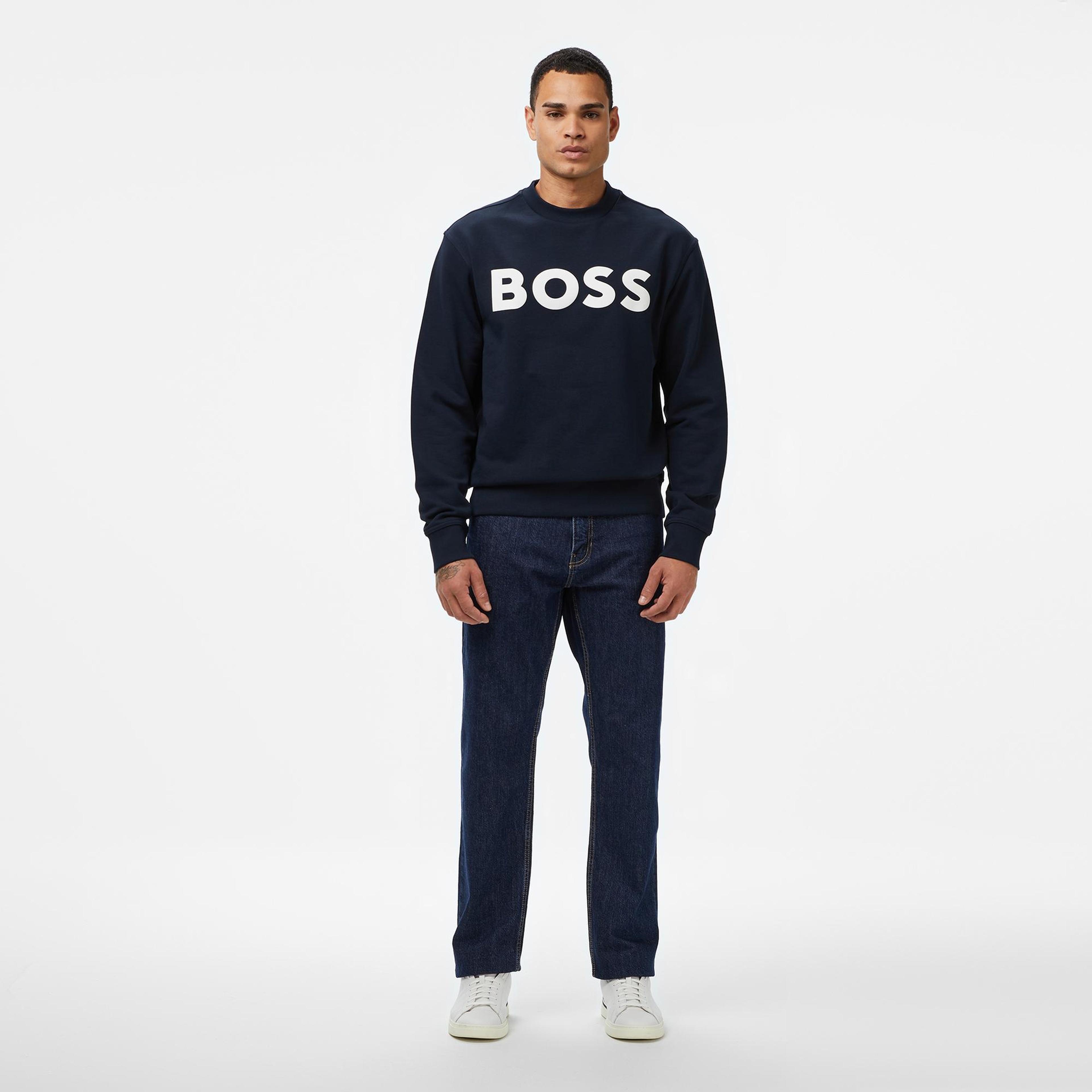 Boss Erkek Koyu Mavi Sweatshirt