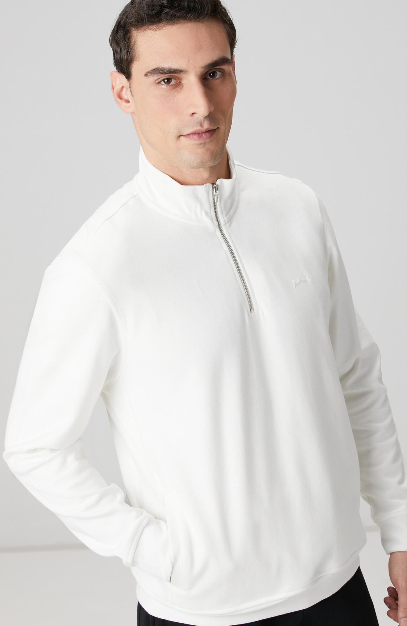 Network Erkek Kırık Beyaz Fermuarlı Sweatshirt