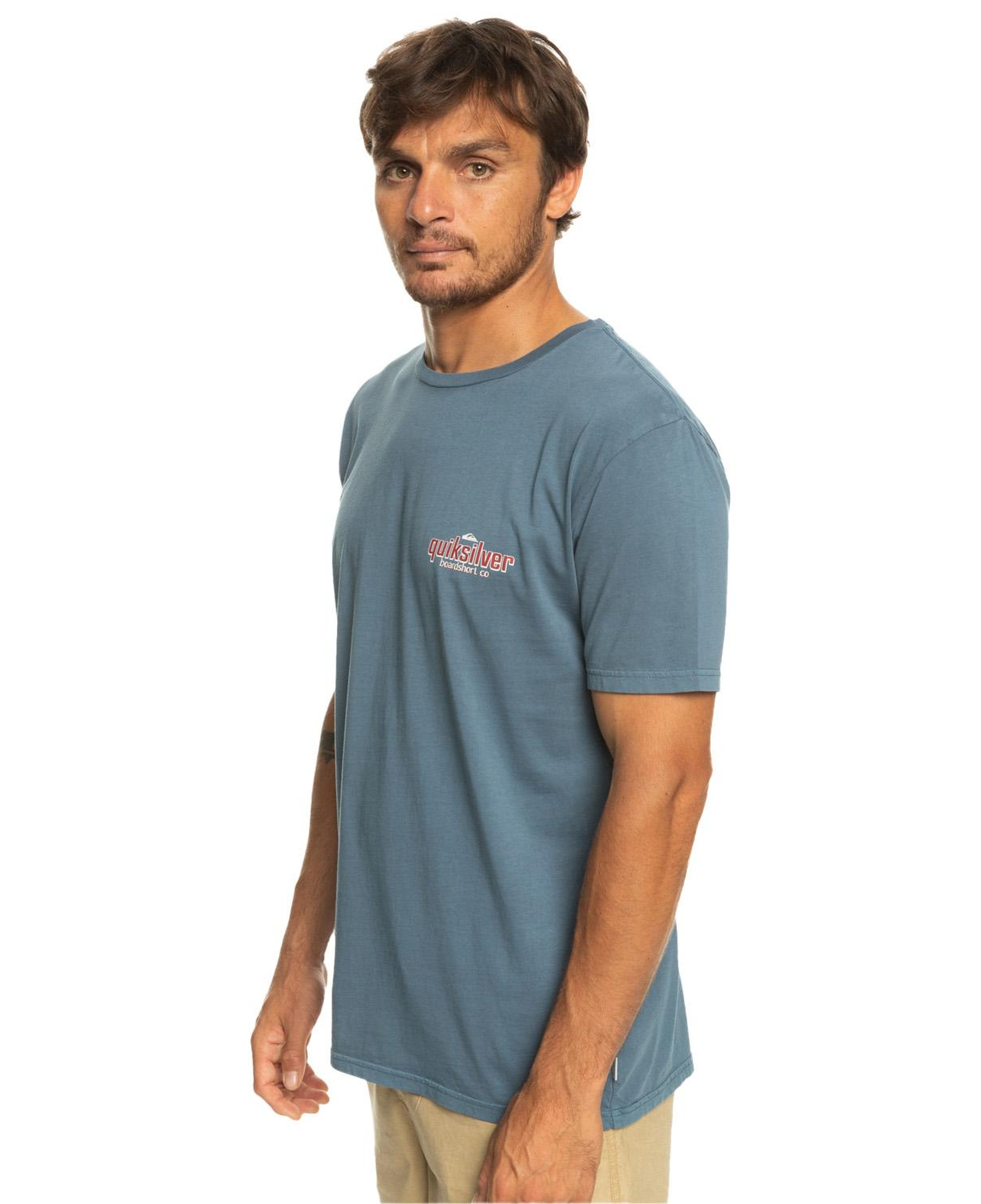 Quiksilver Quikwords Erkek Mavi Tişört