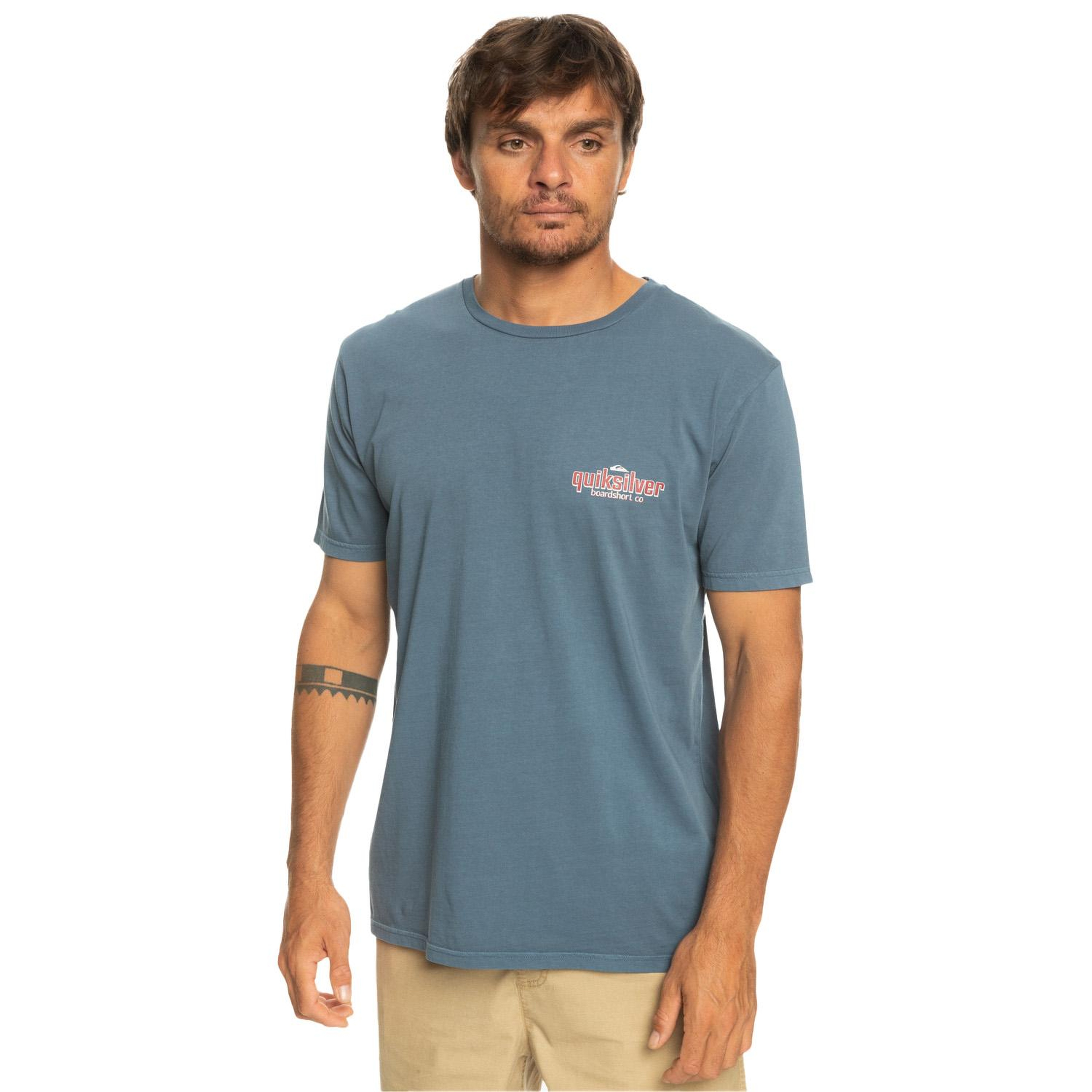 Quiksilver Quikwords Erkek Mavi Tişört